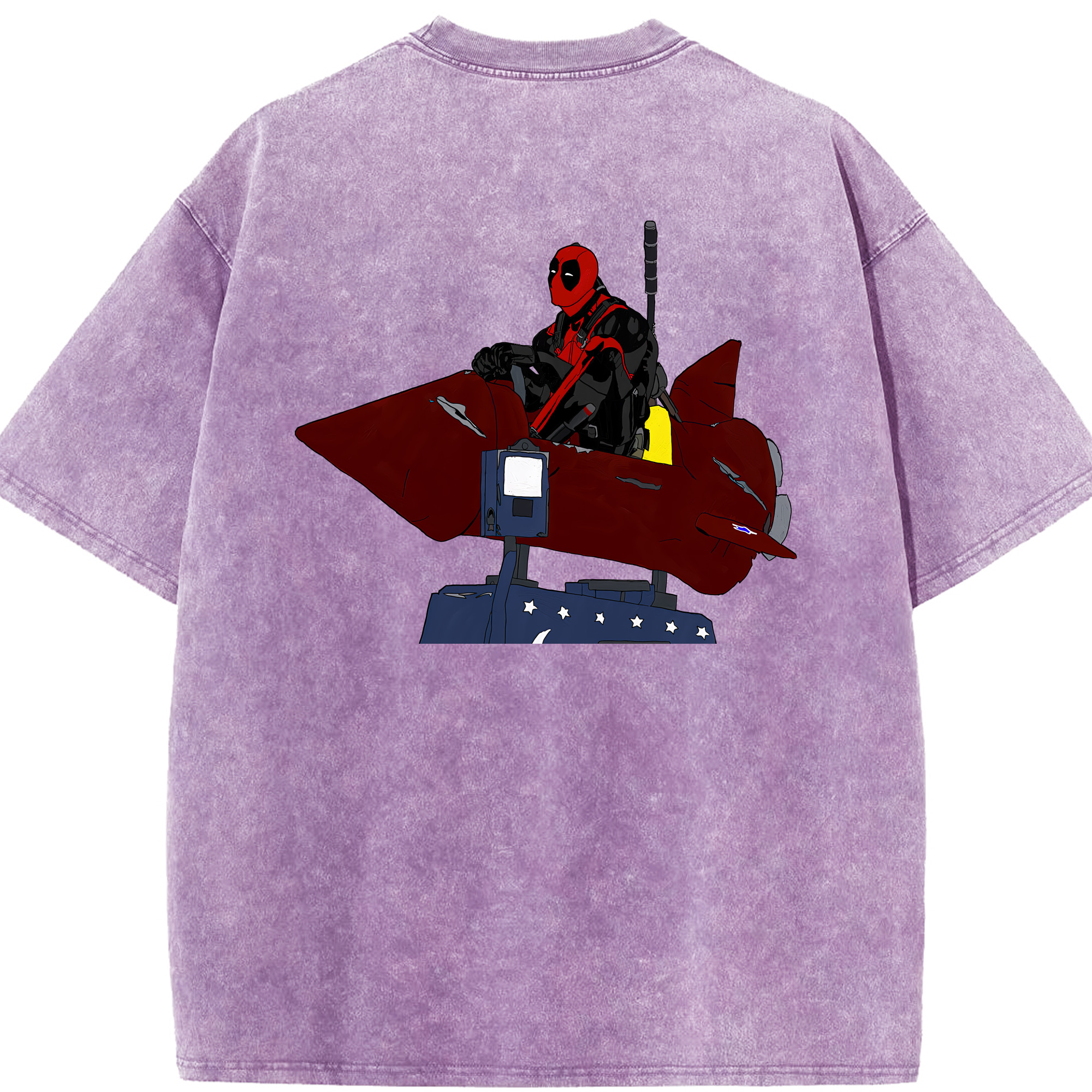 （画像用） Deadpool デッドプール 綿100% ヴィンテージ風 半袖Tシャツ（背面プリント）