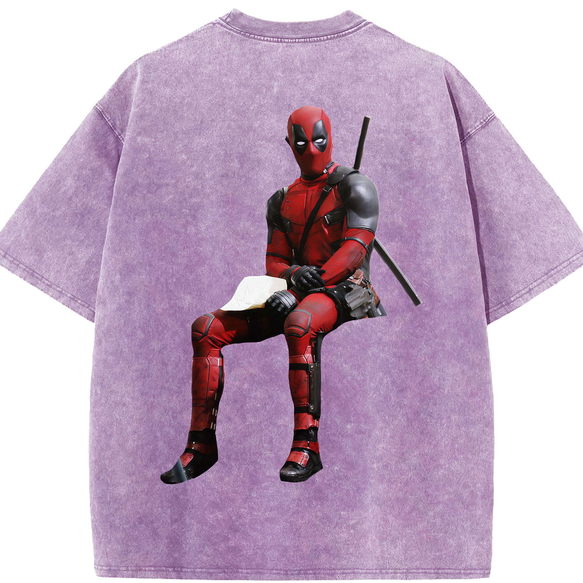 （画像用） Deadpool デッドプール 綿100% ヴィンテージ風 半袖Tシャツ（背面プリント）