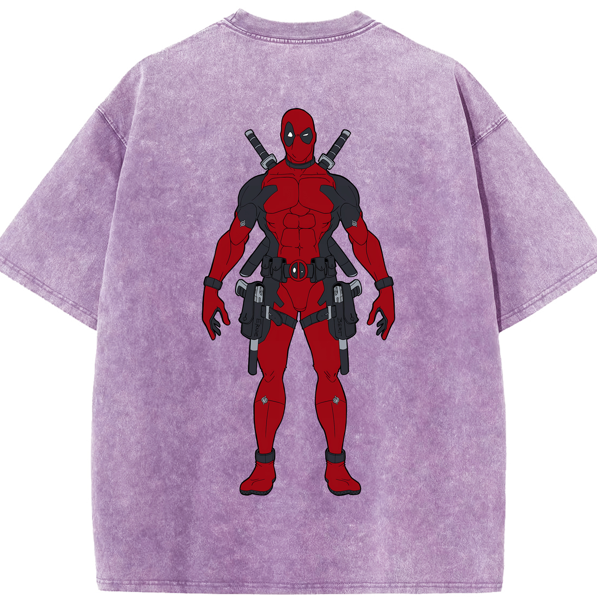 （画像用） Deadpool デッドプール 綿100% ヴィンテージ風 半袖Tシャツ（背面プリント）