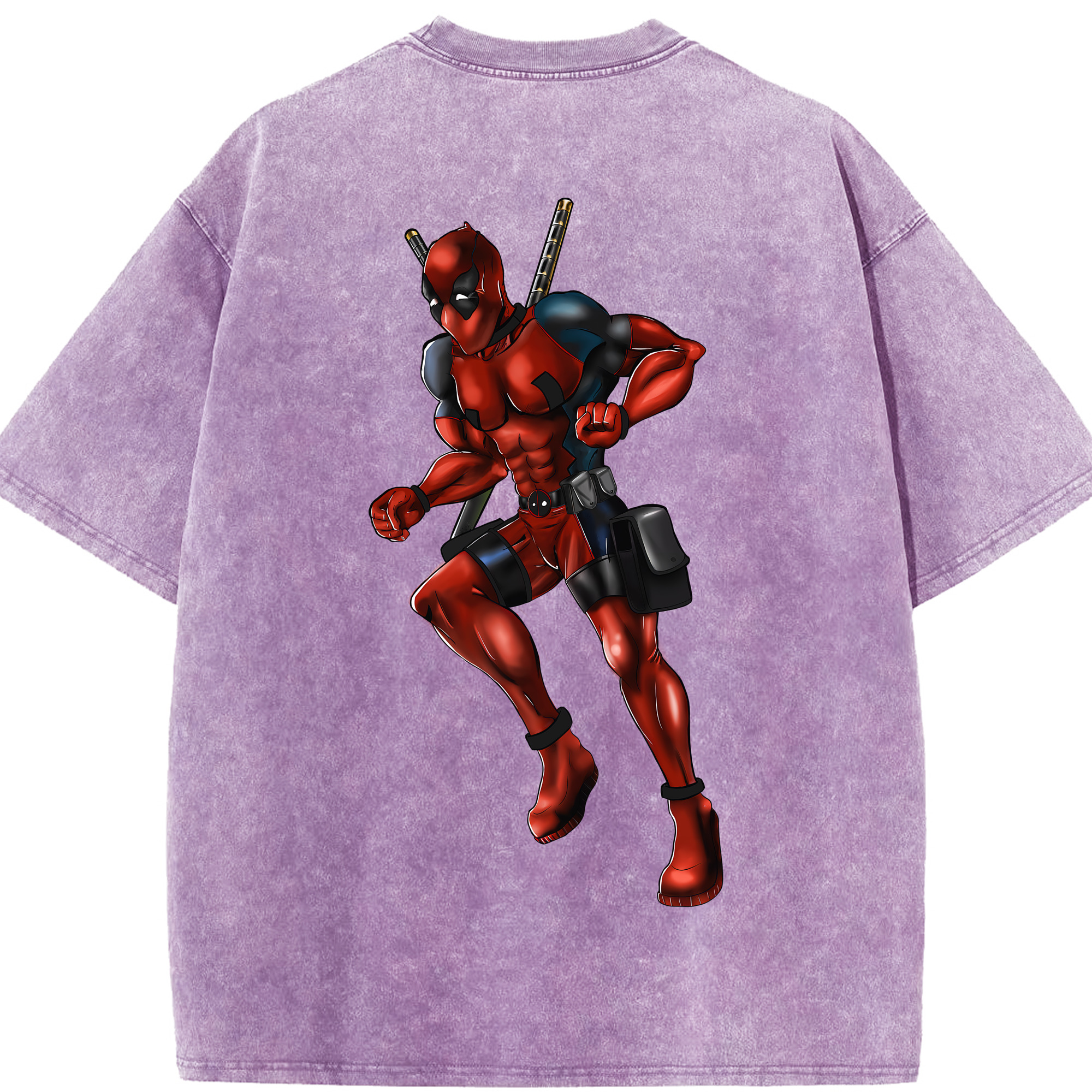 （画像用） Deadpool デッドプール 綿100% ヴィンテージ風 半袖Tシャツ（背面プリント）