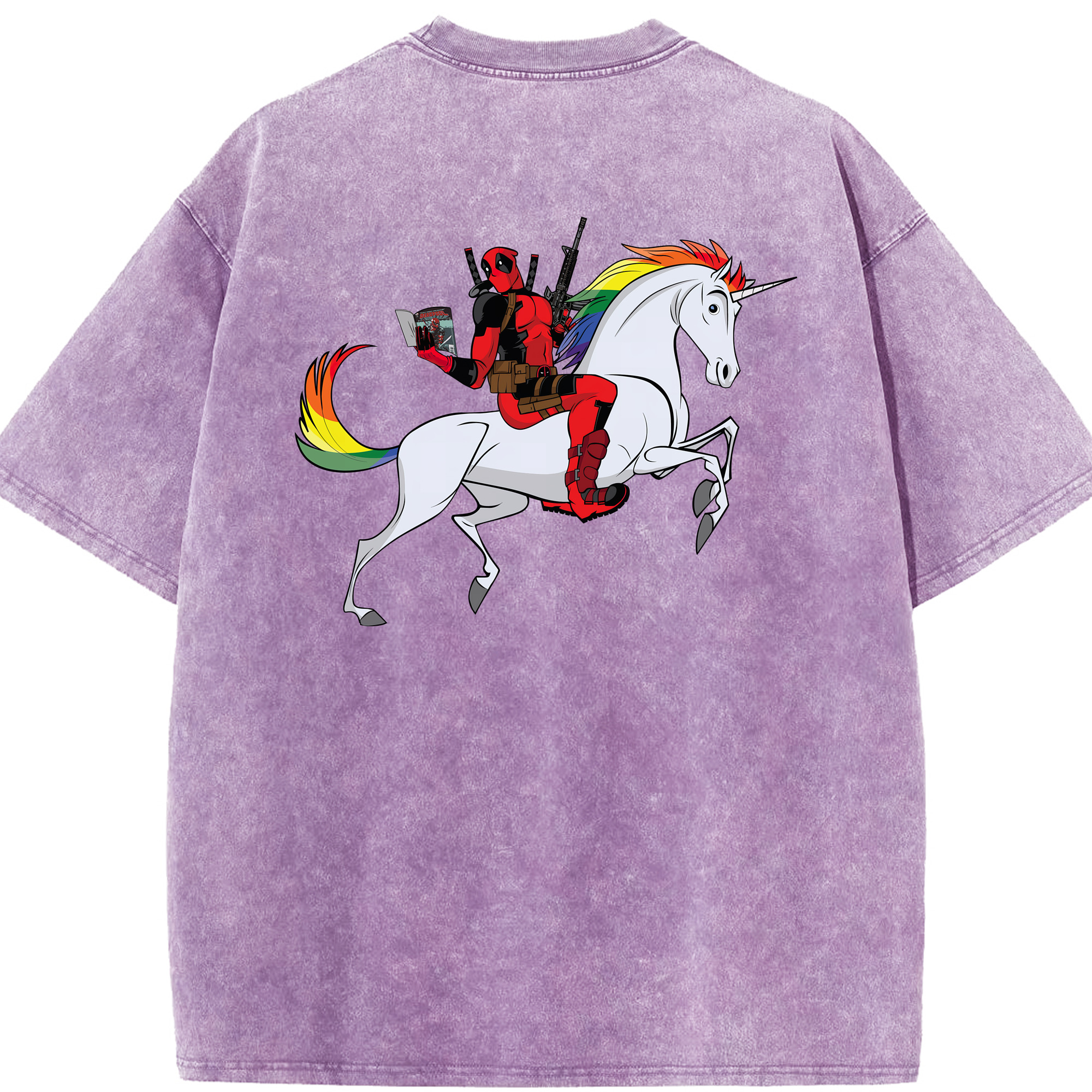 （画像用） Deadpool デッドプール 綿100% ヴィンテージ風 半袖Tシャツ（背面プリント）