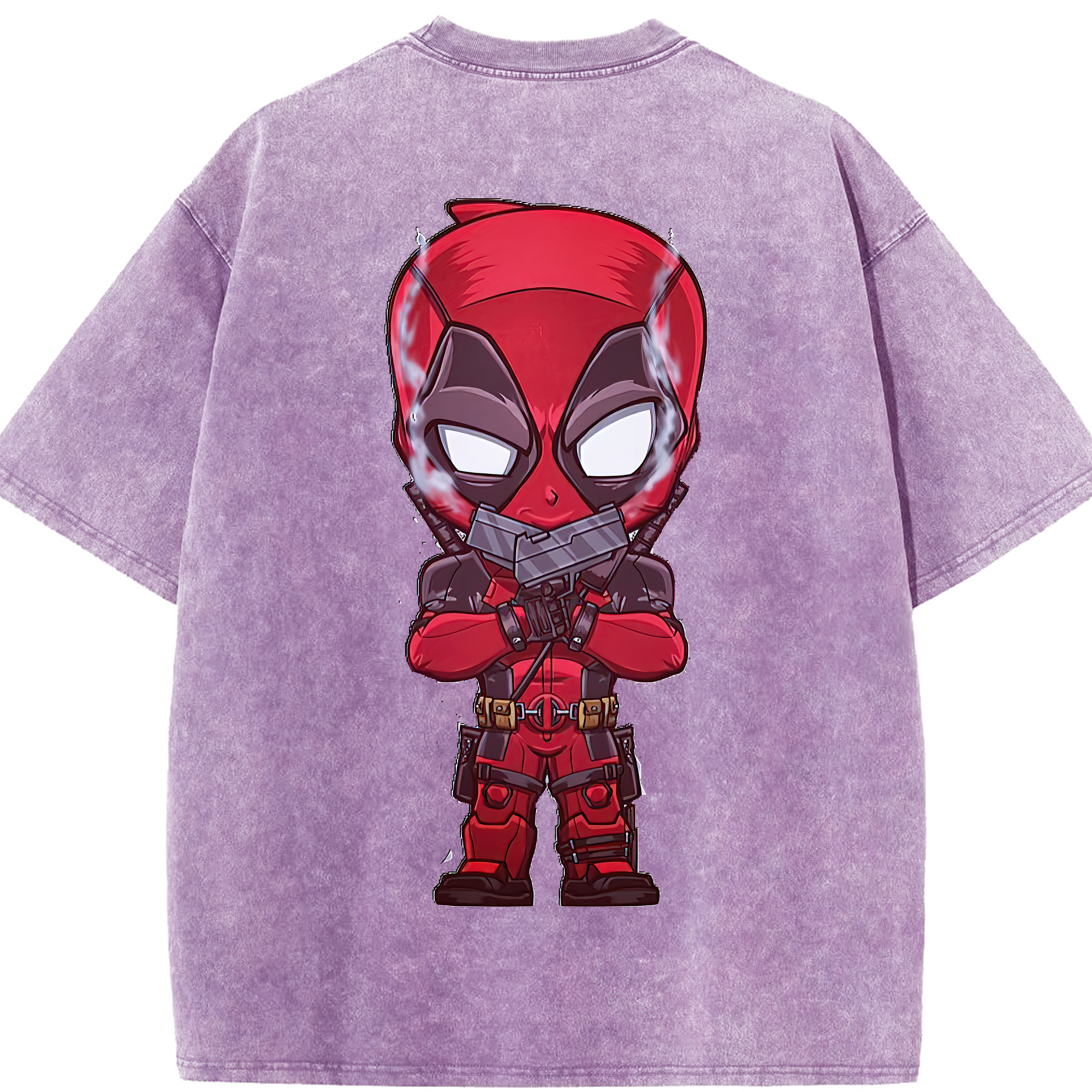 （画像用） Deadpool デッドプール 綿100% ヴィンテージ風 半袖Tシャツ（背面プリント）