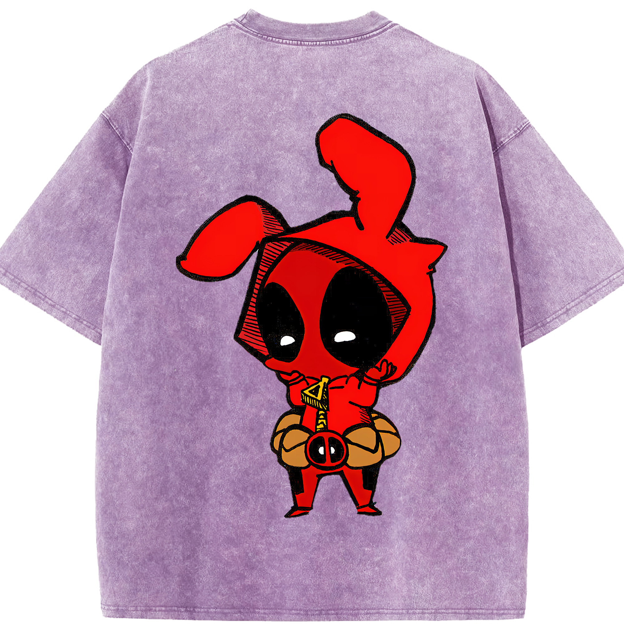 （画像用） Deadpool デッドプール 綿100% ヴィンテージ風 半袖Tシャツ（背面プリント）