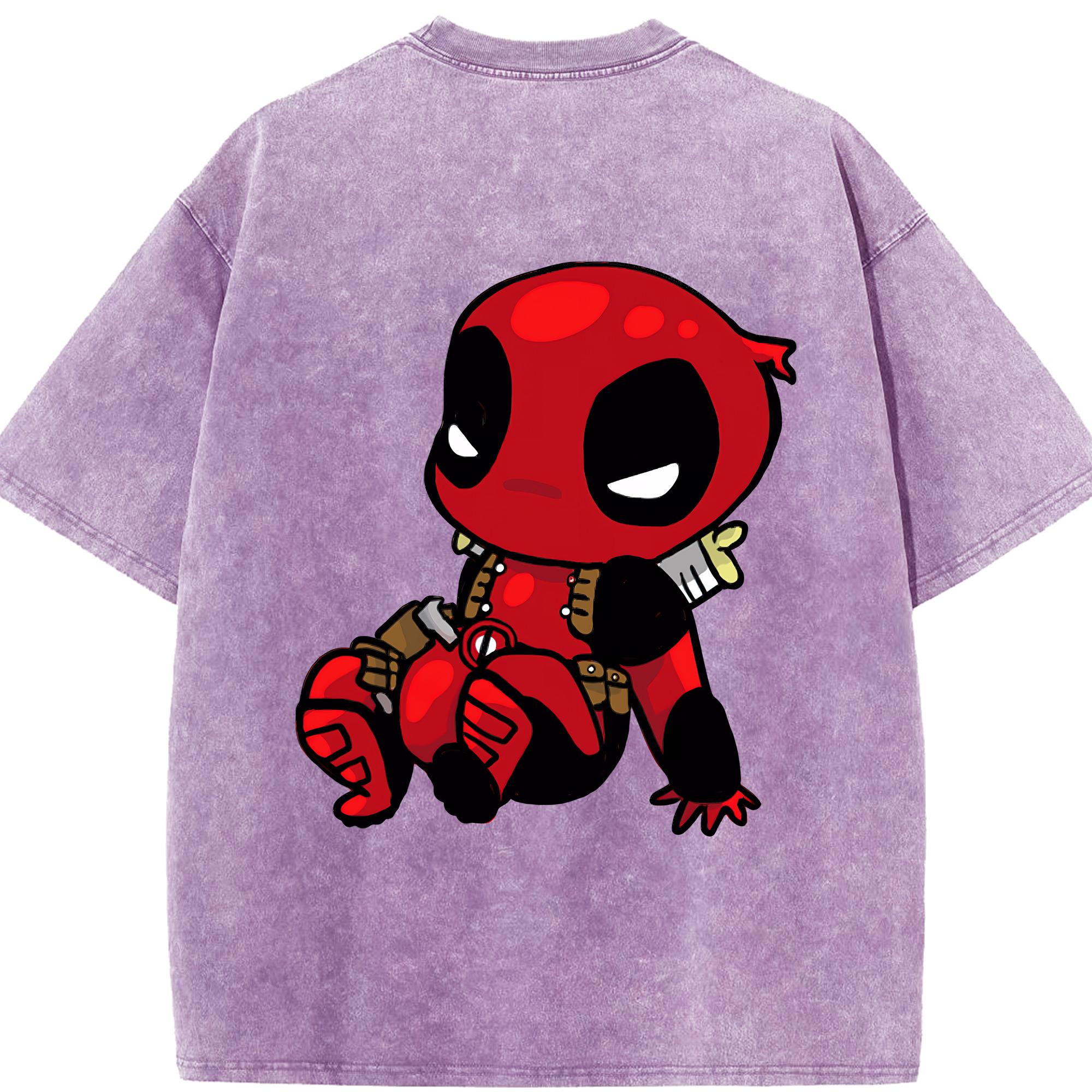 （画像用） Deadpool デッドプール 綿100% ヴィンテージ風 半袖Tシャツ（背面プリント）