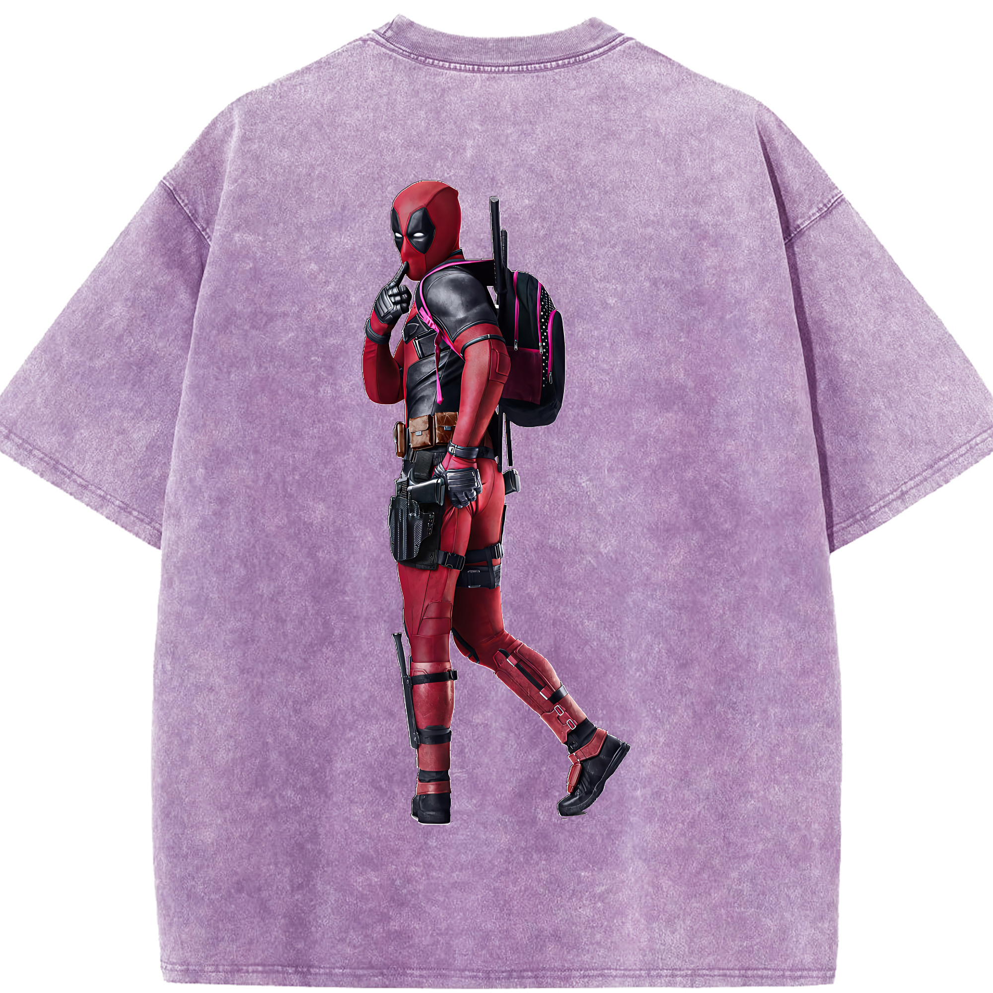 （画像用） Deadpool デッドプール 綿100% ヴィンテージ風 半袖Tシャツ（背面プリント）