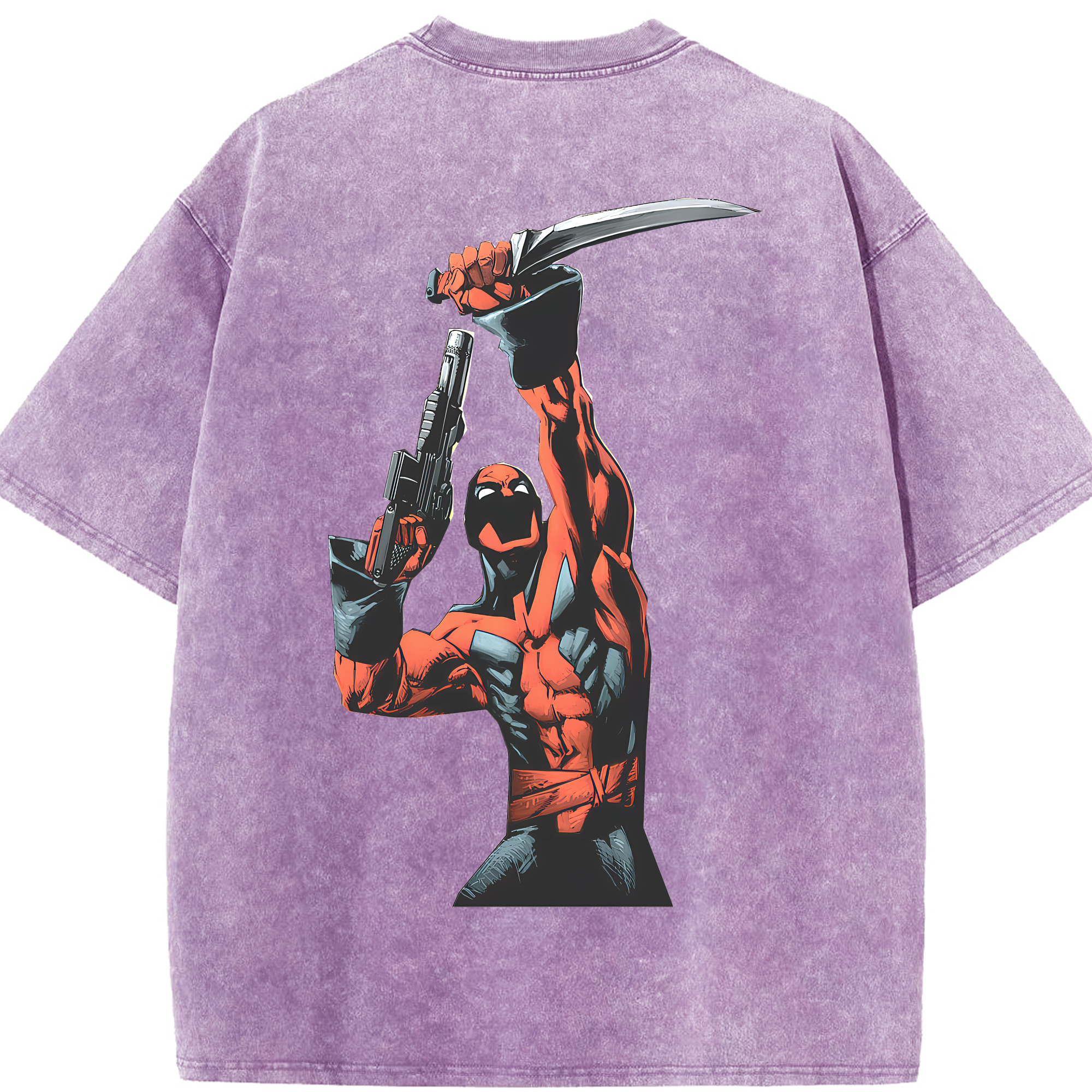 （画像用） Deadpool デッドプール 綿100% ヴィンテージ風 半袖Tシャツ（背面プリント）