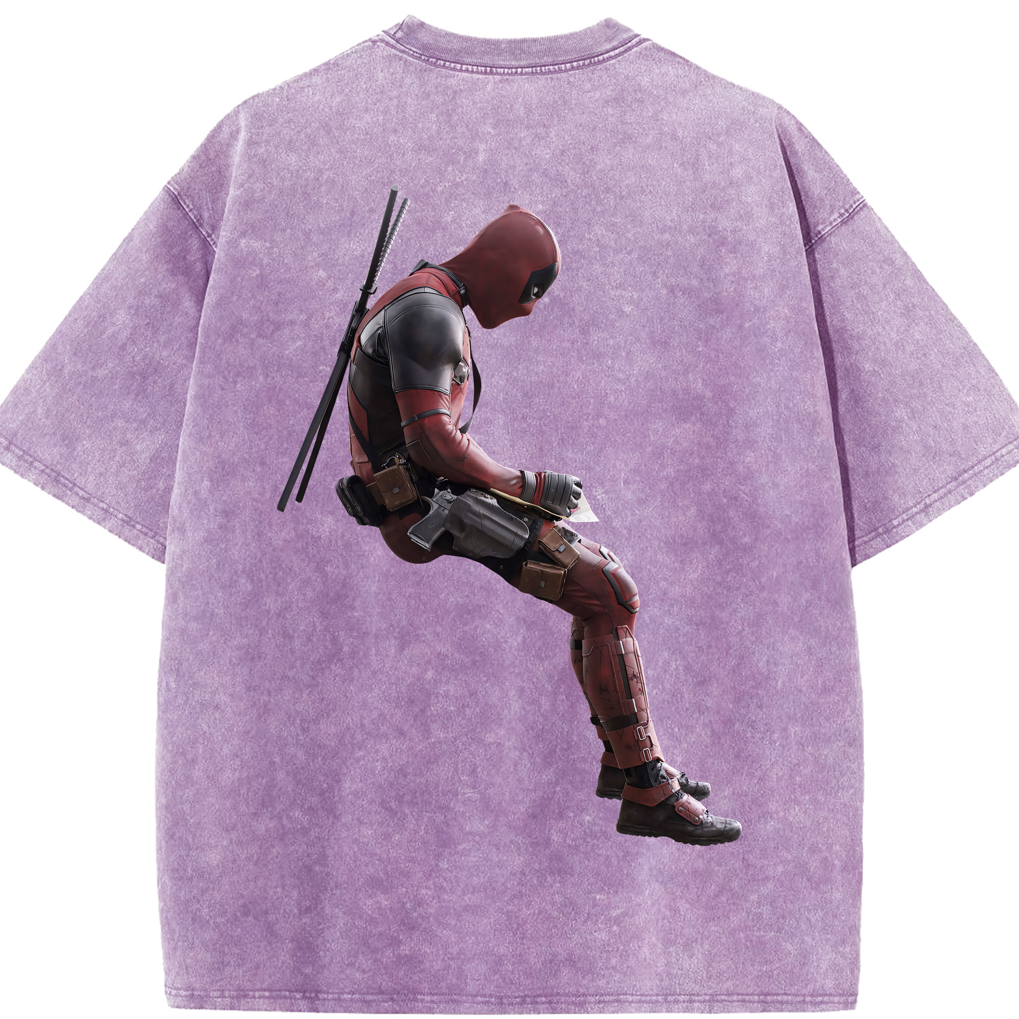 （画像用） Deadpool デッドプール 綿100% ヴィンテージ風 半袖Tシャツ（背面プリント）