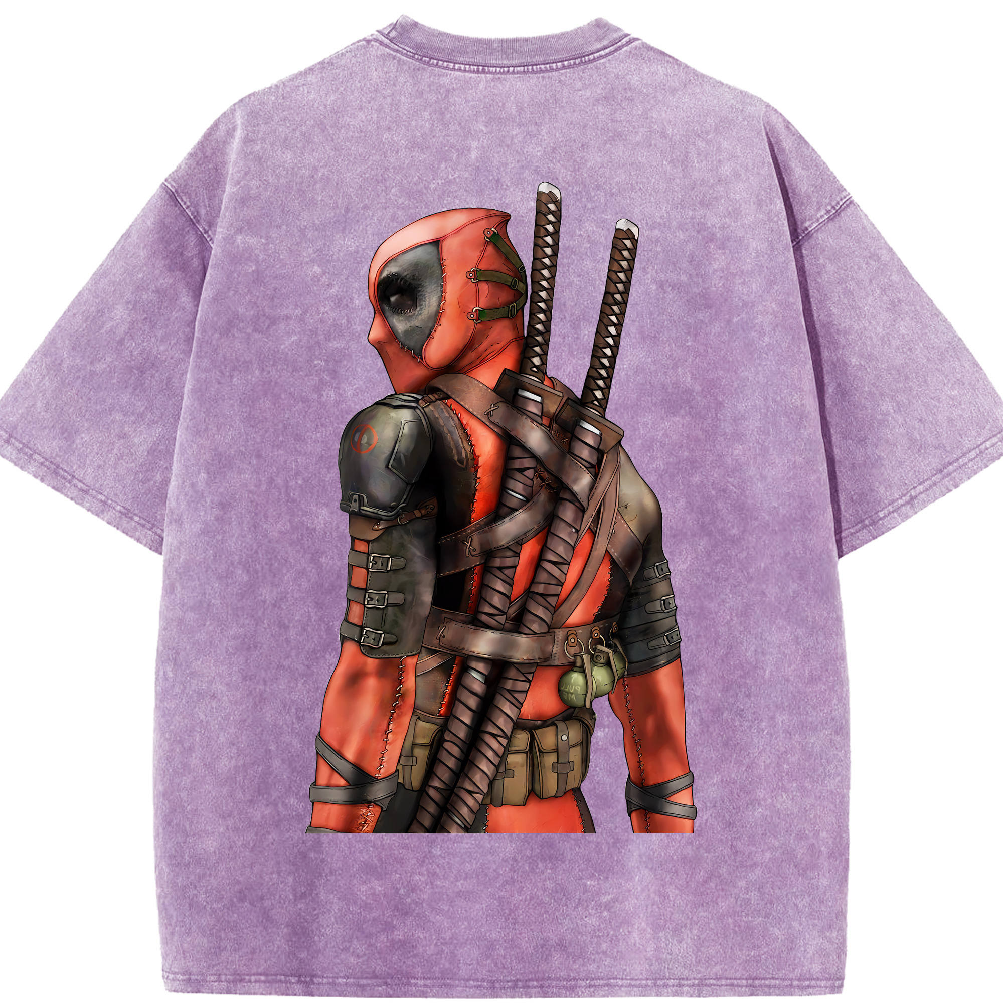 （画像用） Deadpool デッドプール 綿100% ヴィンテージ風 半袖Tシャツ（背面プリント）