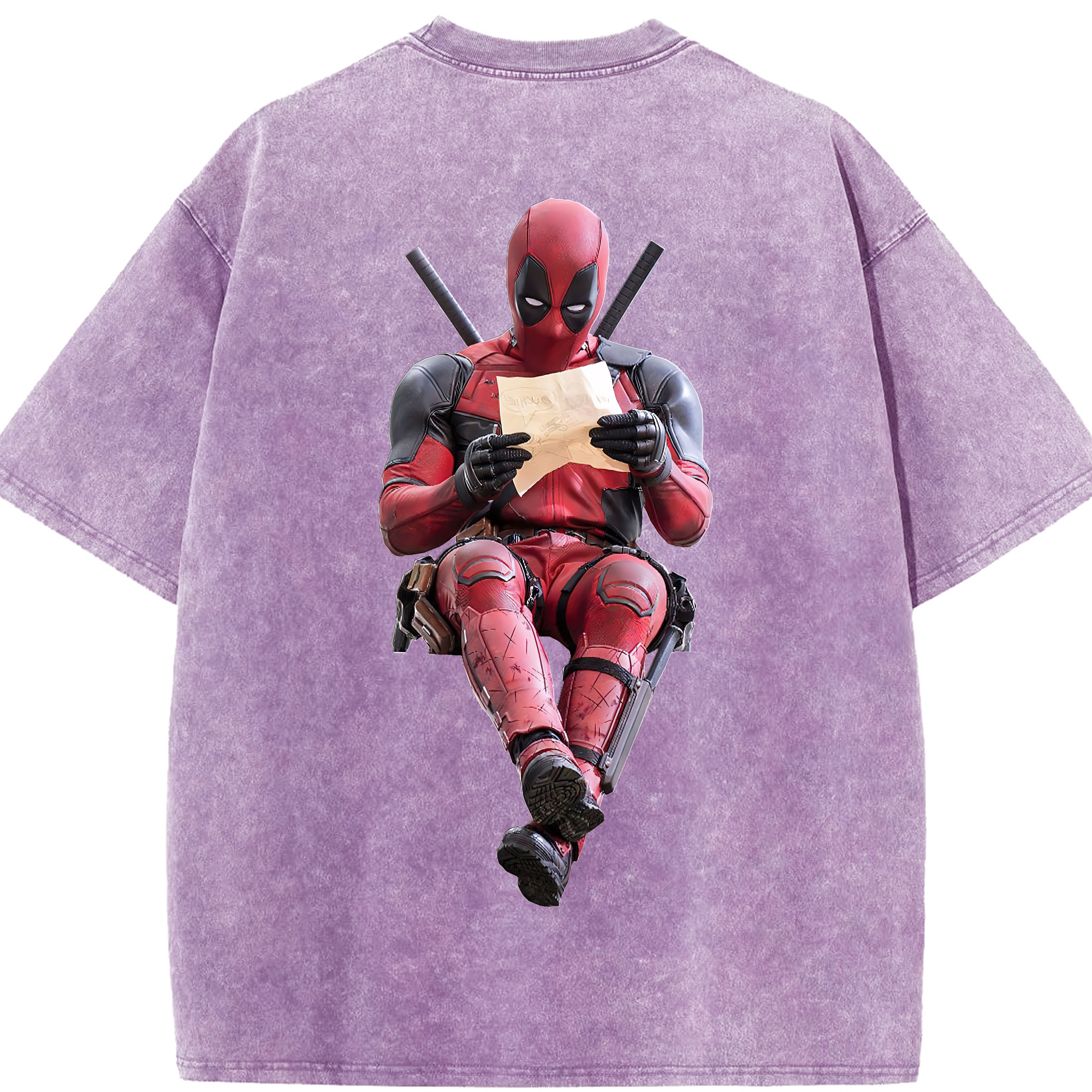 （画像用） Deadpool デッドプール 綿100% ヴィンテージ風 半袖Tシャツ（背面プリント）