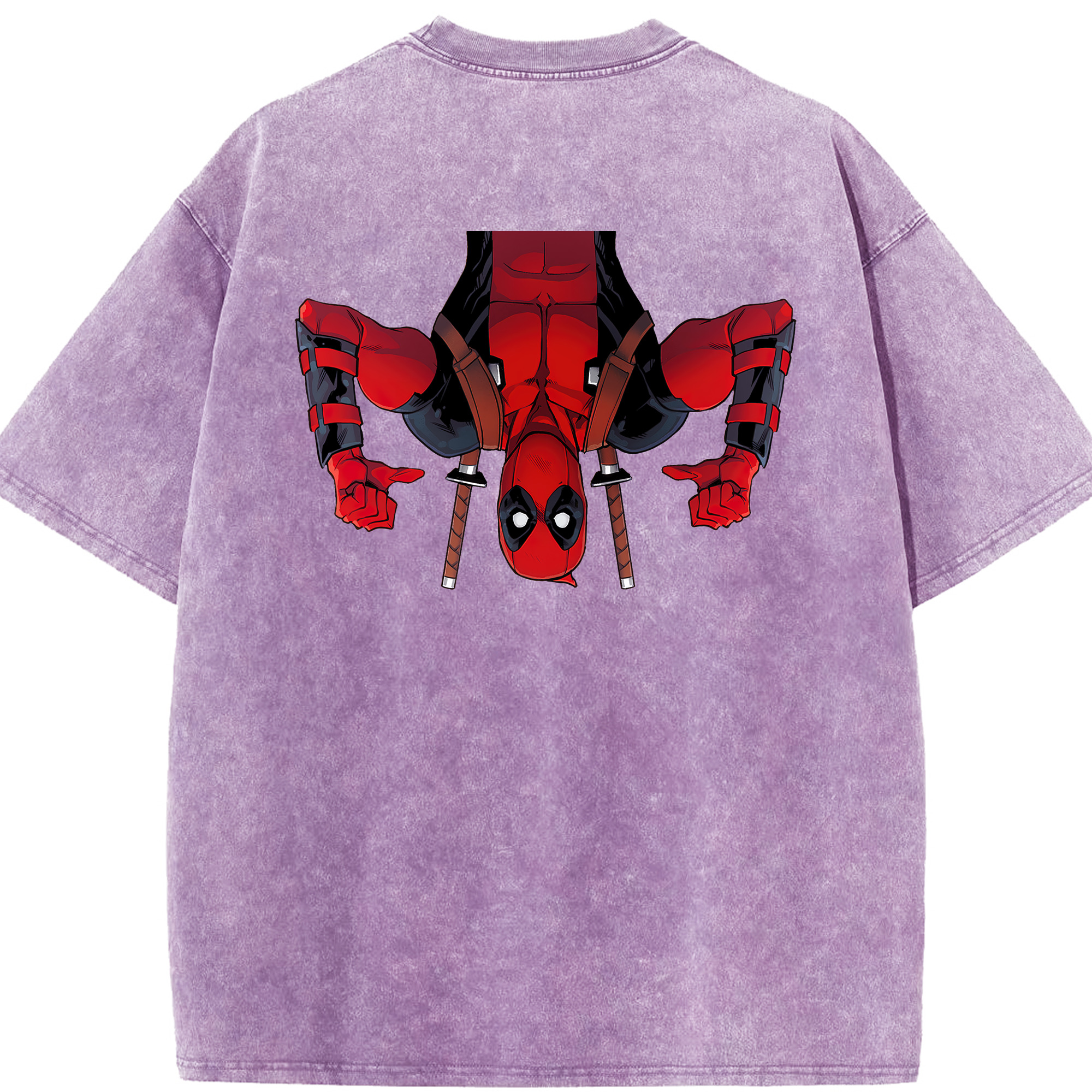 （画像用） Deadpool デッドプール 綿100% ヴィンテージ風 半袖Tシャツ（背面プリント）