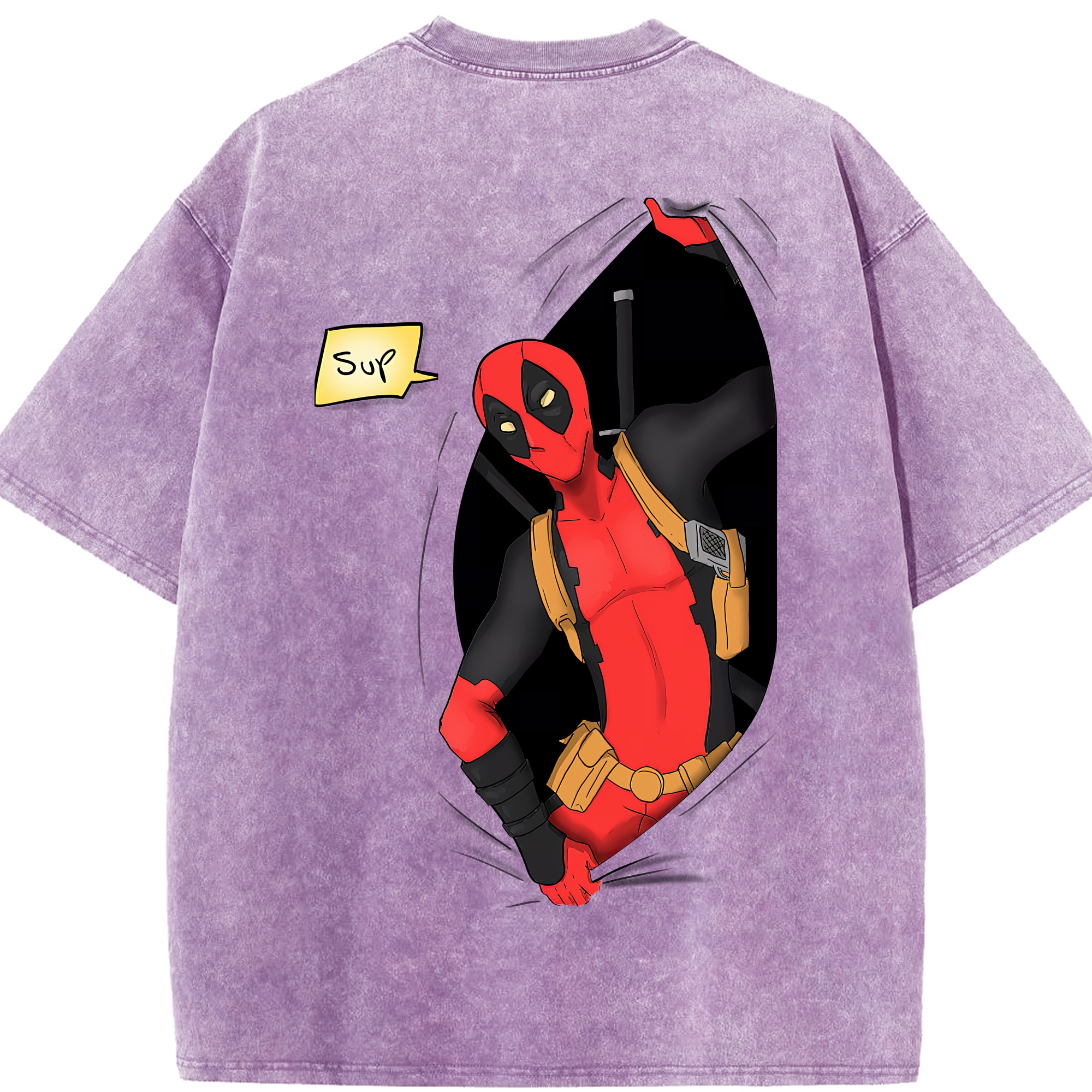 （画像用） Deadpool デッドプール 綿100% ヴィンテージ風 半袖Tシャツ（背面プリント）