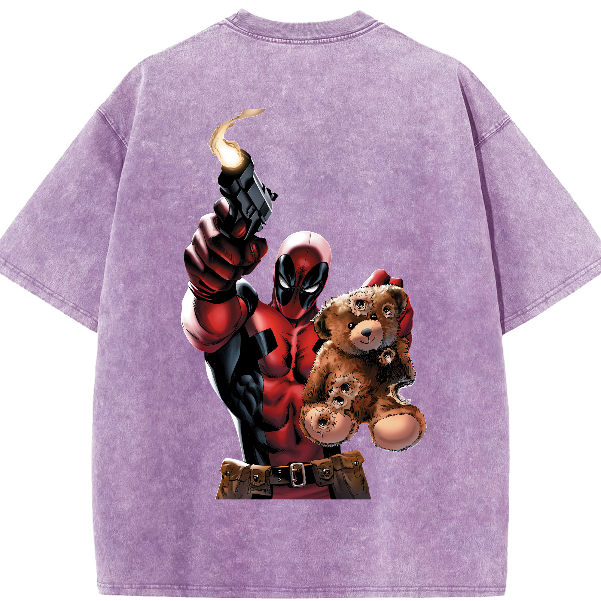 （画像用） Deadpool デッドプール 綿100% ヴィンテージ風 半袖Tシャツ（背面プリント）