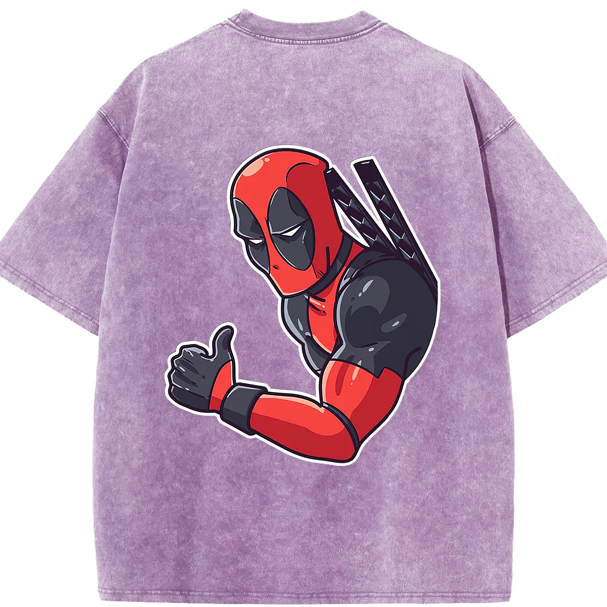 （画像用） Deadpool デッドプール 綿100% ヴィンテージ風 半袖Tシャツ（背面プリント）