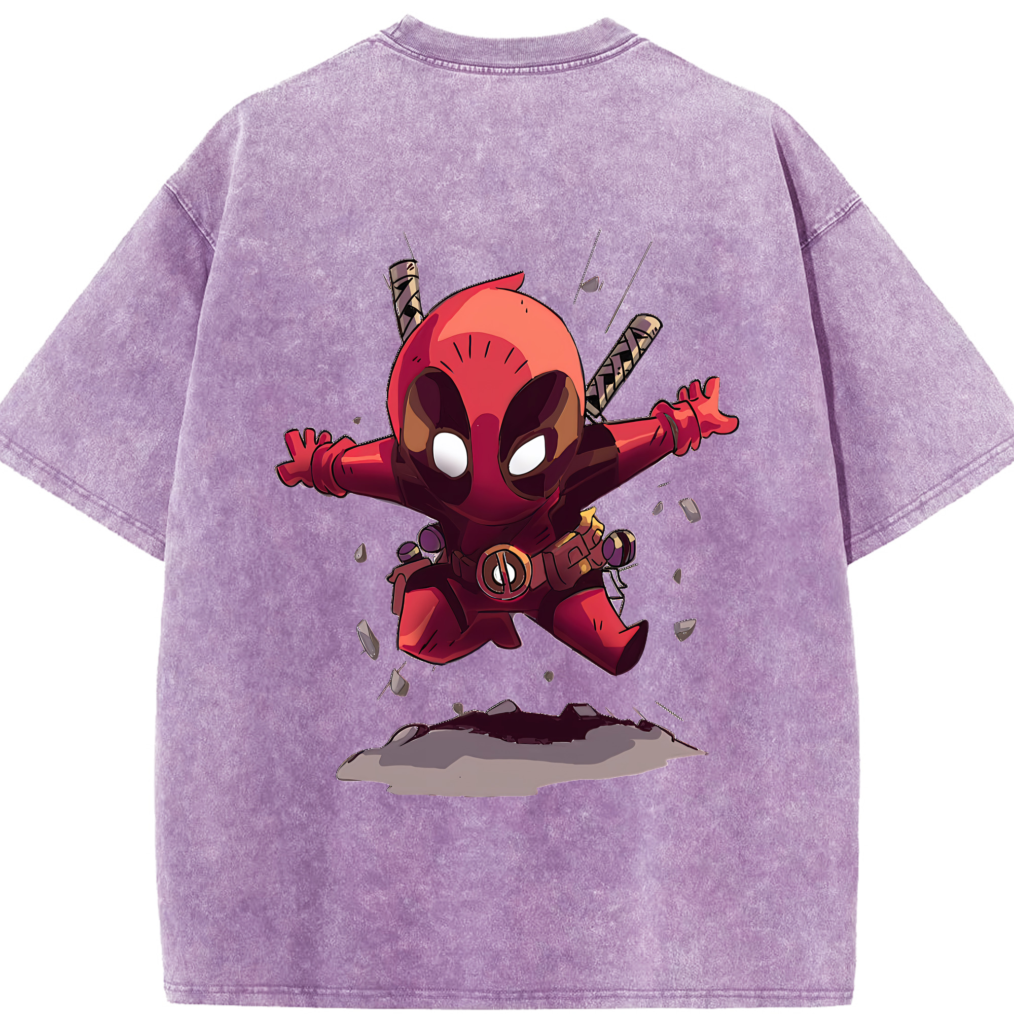 （画像用） Deadpool デッドプール 綿100% ヴィンテージ風 半袖Tシャツ（背面プリント）