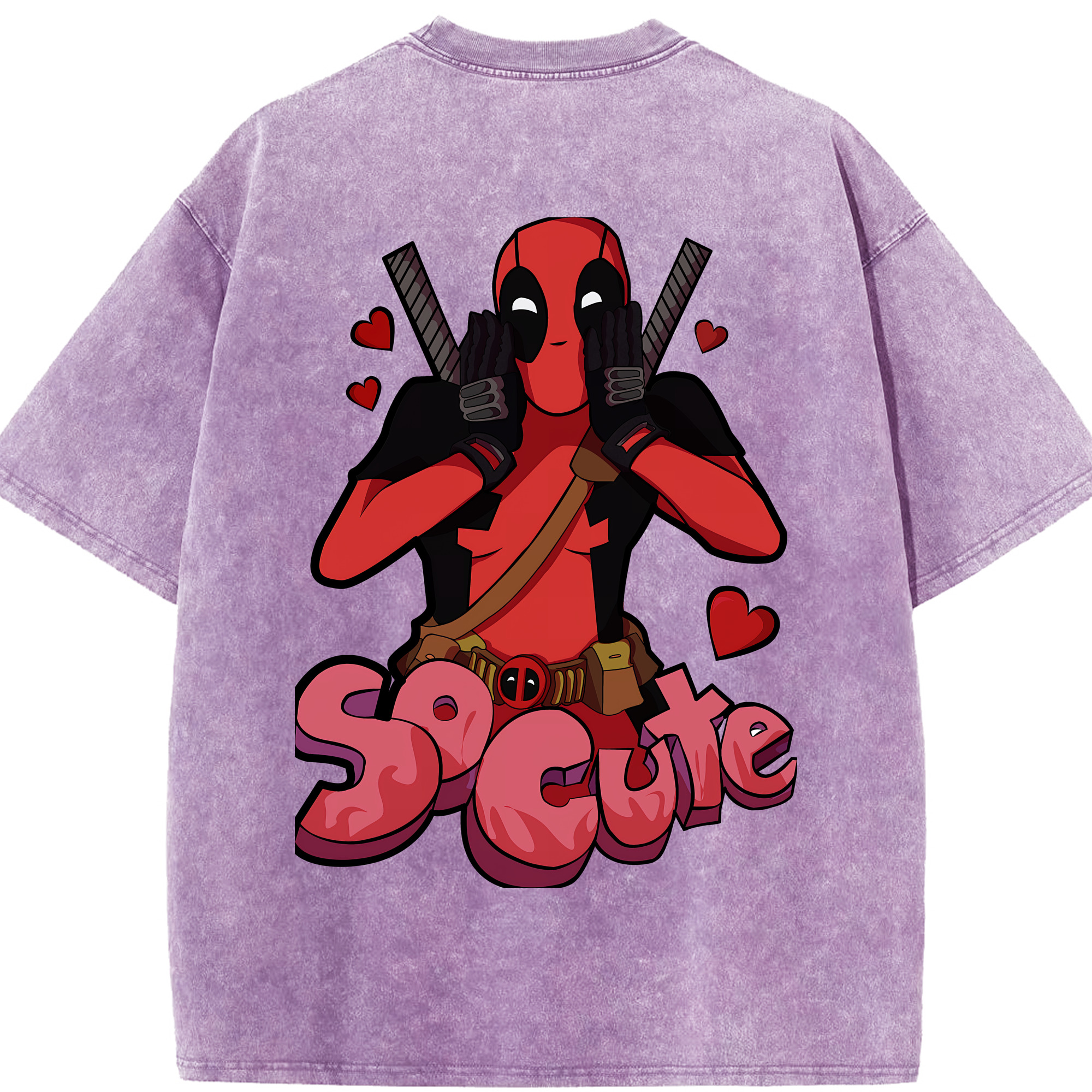 （画像用） Deadpool デッドプール 綿100% ヴィンテージ風 半袖Tシャツ（背面プリント）