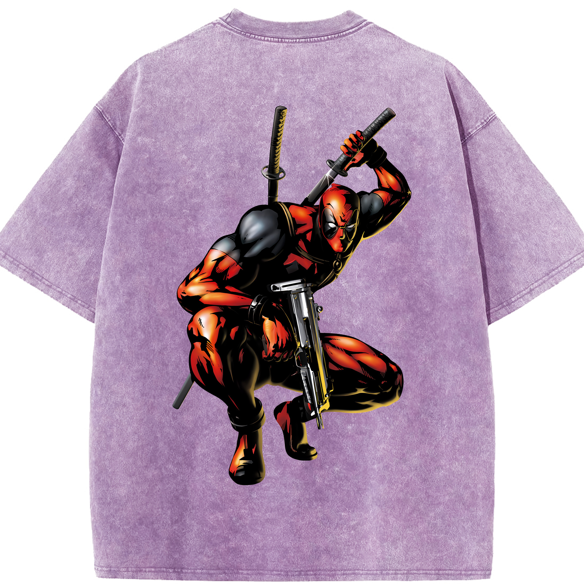 （画像用） Deadpool デッドプール 綿100% ヴィンテージ風 半袖Tシャツ（背面プリント）