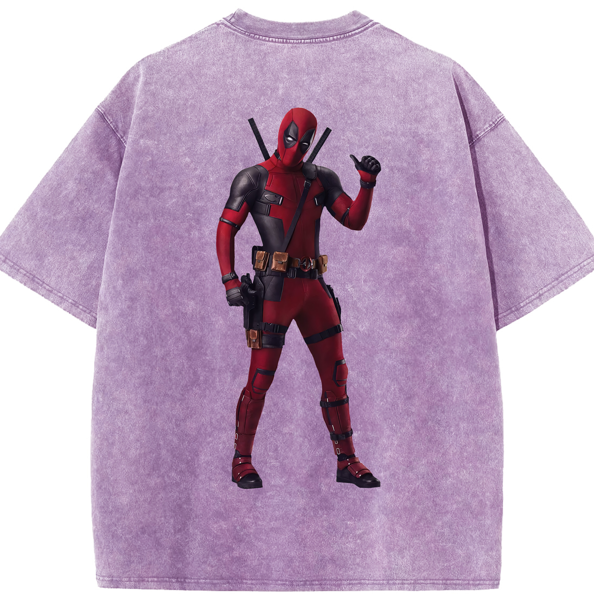 （画像用） Deadpool デッドプール 綿100% ヴィンテージ風 半袖Tシャツ（背面プリント）