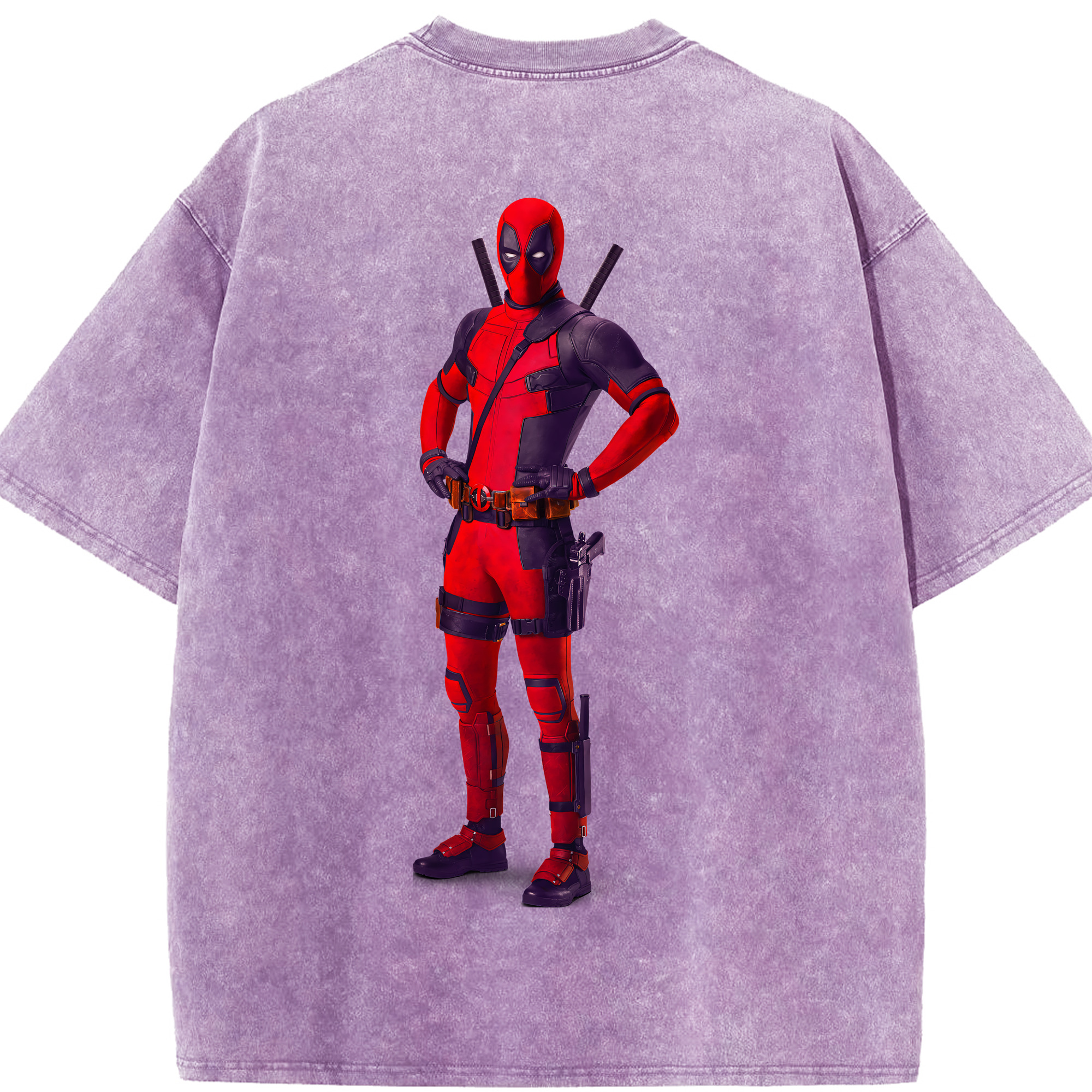 （画像用） Deadpool デッドプール 綿100% ヴィンテージ風 半袖Tシャツ（背面プリント）