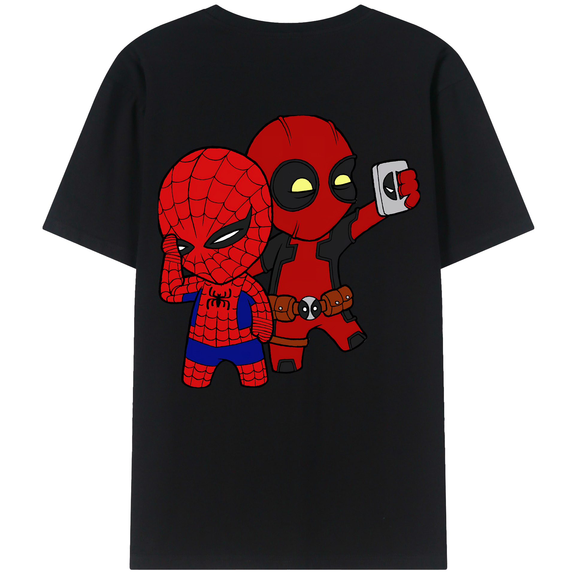 （画像用） Deadpool デッドプール 綿100％ メンズ半袖Tシャツ（バックプリント） 通気性