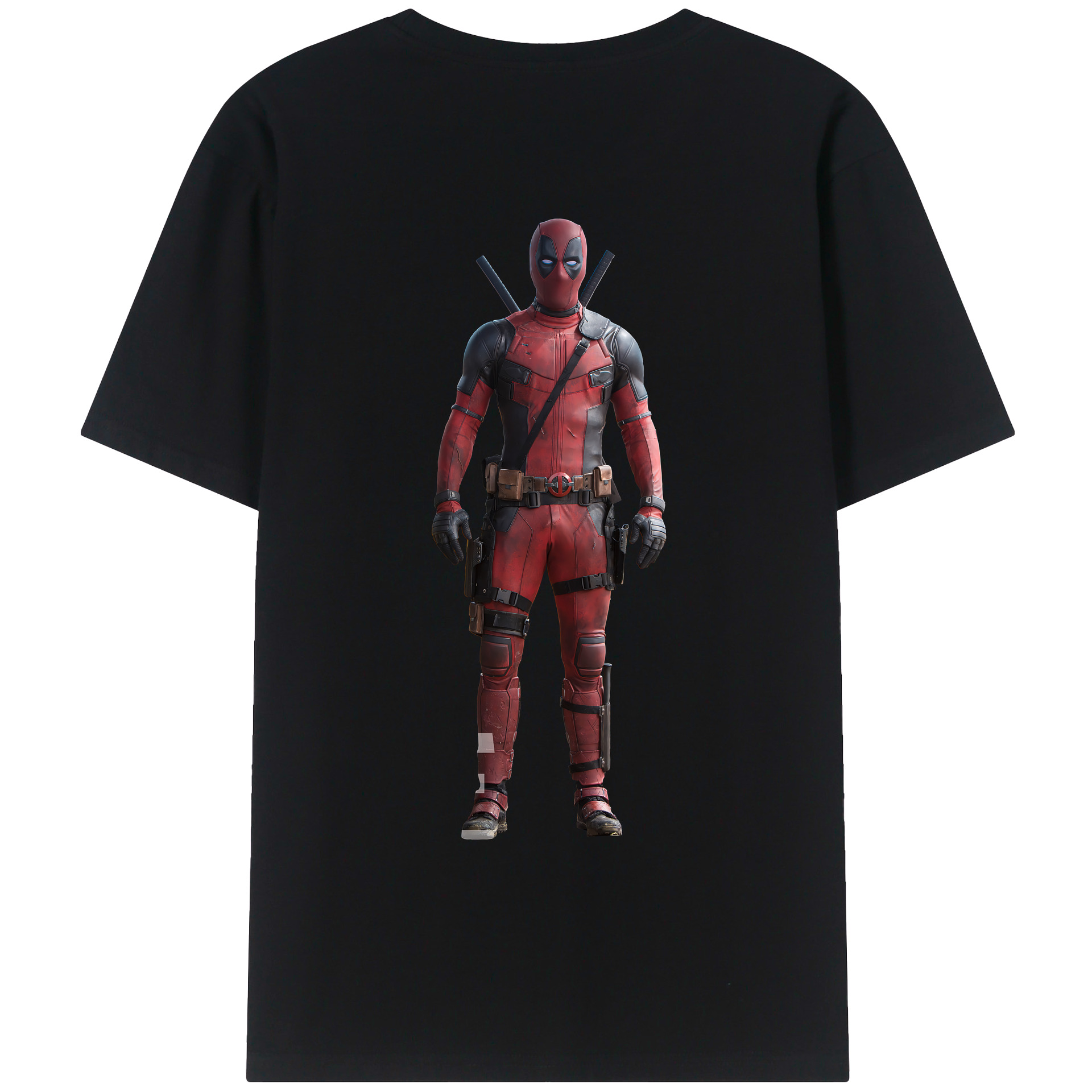 （画像用） Deadpool デッドプール 綿100％ メンズ半袖Tシャツ（バックプリント） 通気性