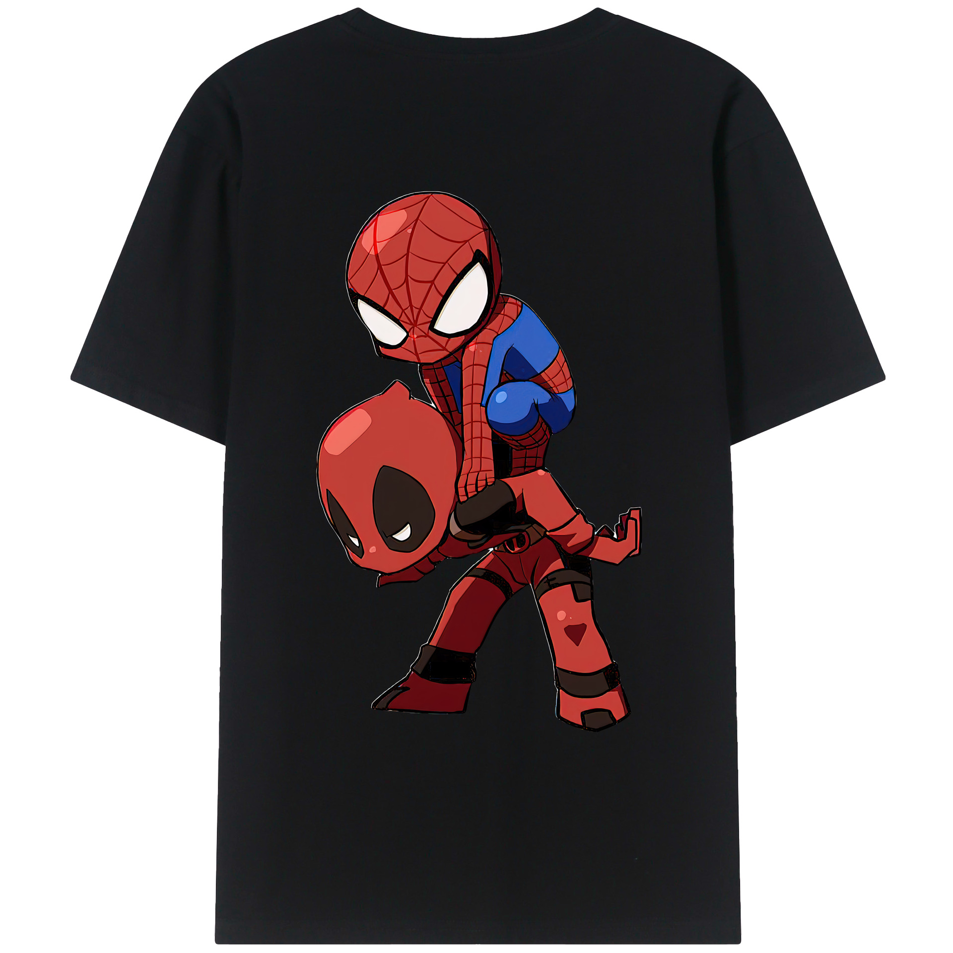 （画像用） Deadpool デッドプール 綿100％ メンズ半袖Tシャツ（バックプリント） 通気性