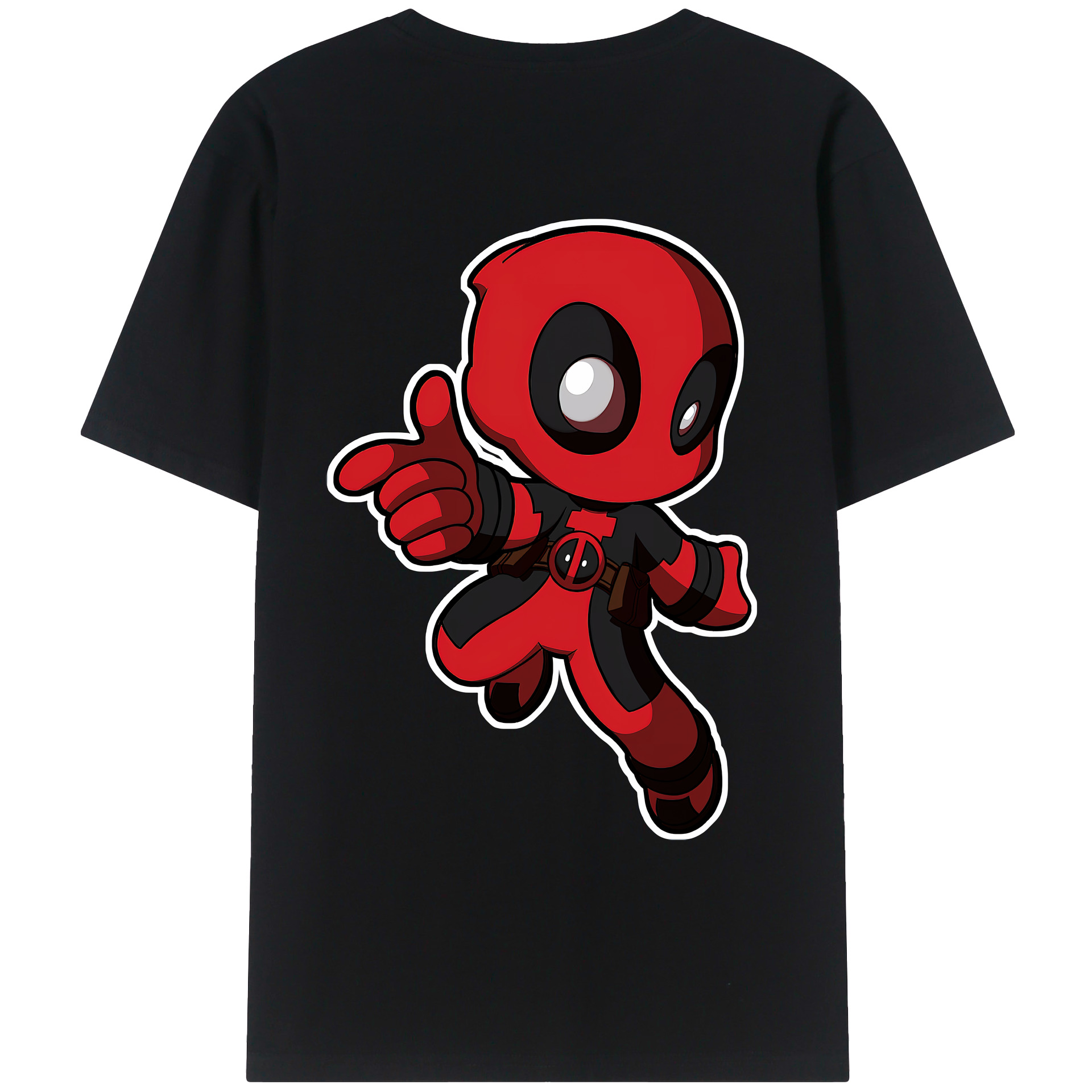 （画像用） Deadpool デッドプール 綿100％ メンズ半袖Tシャツ（バックプリント） 通気性