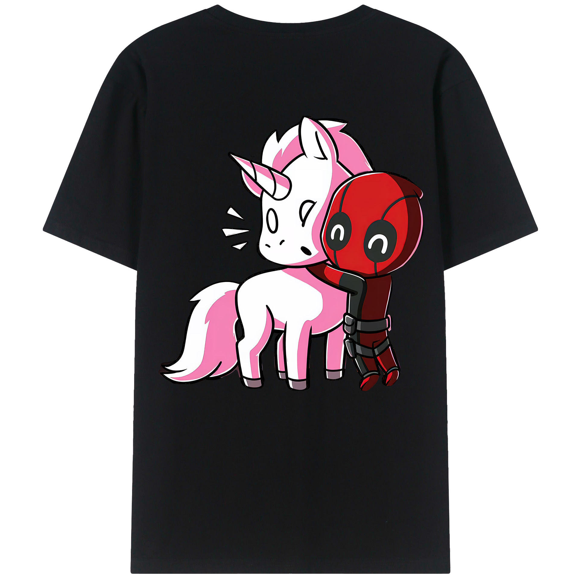 （画像用） Deadpool デッドプール 綿100％ メンズ半袖Tシャツ（バックプリント） 通気性