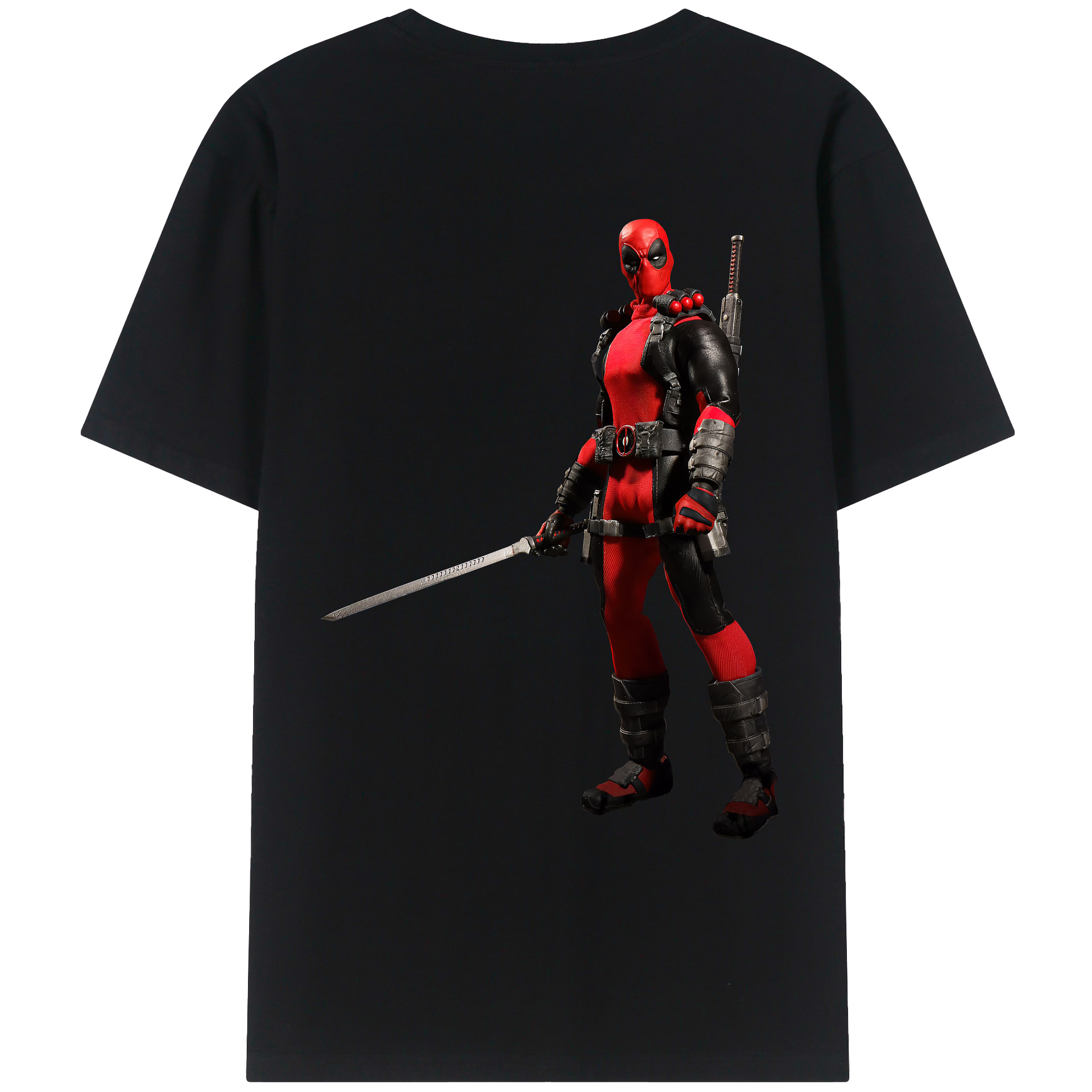 （画像用） Deadpool デッドプール 綿100％ メンズ半袖Tシャツ（バックプリント） 通気性