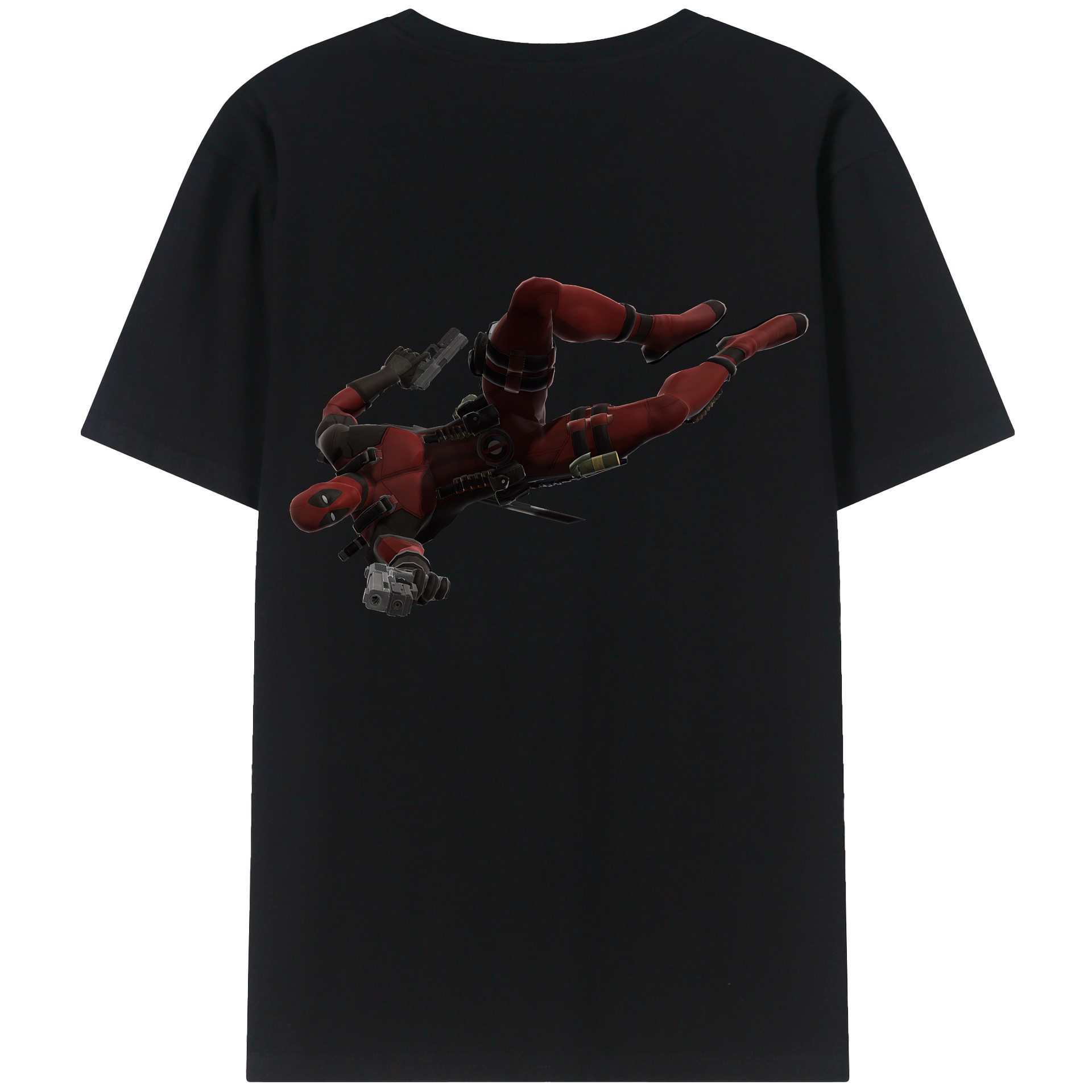 （画像用） Deadpool デッドプール 綿100％ メンズ半袖Tシャツ（バックプリント） 通気性