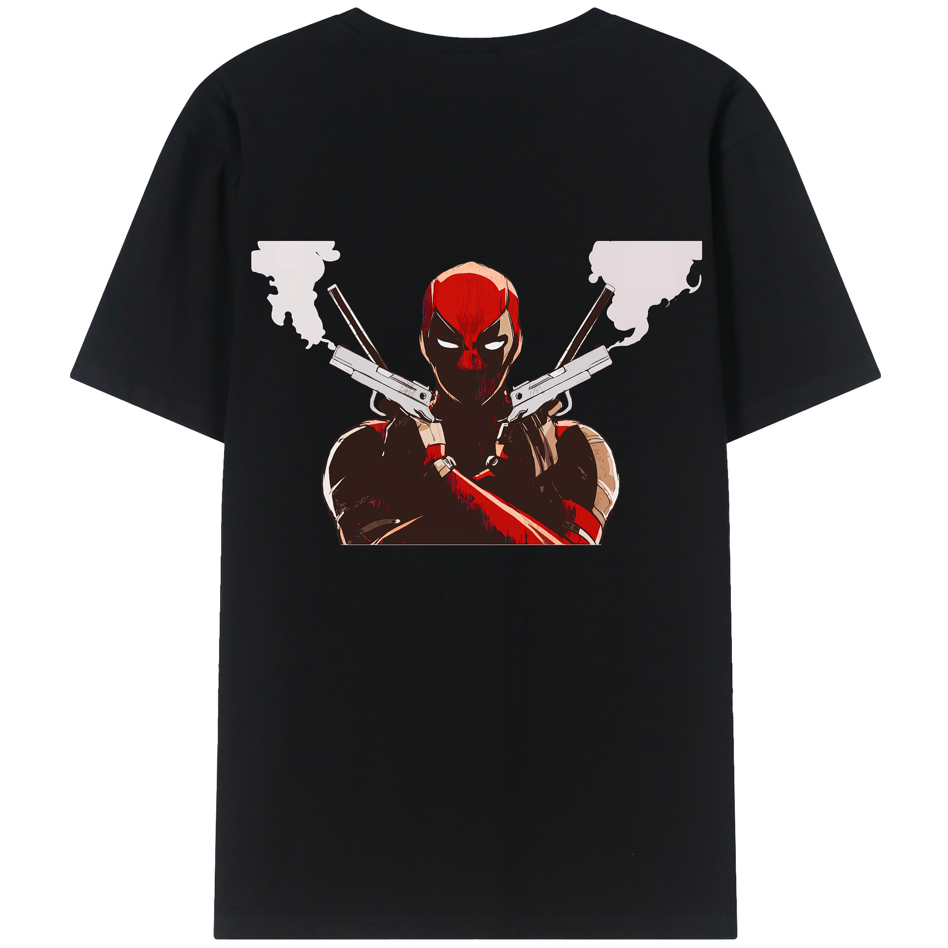 （画像用） Deadpool デッドプール 綿100％ メンズ半袖Tシャツ（バックプリント） 通気性