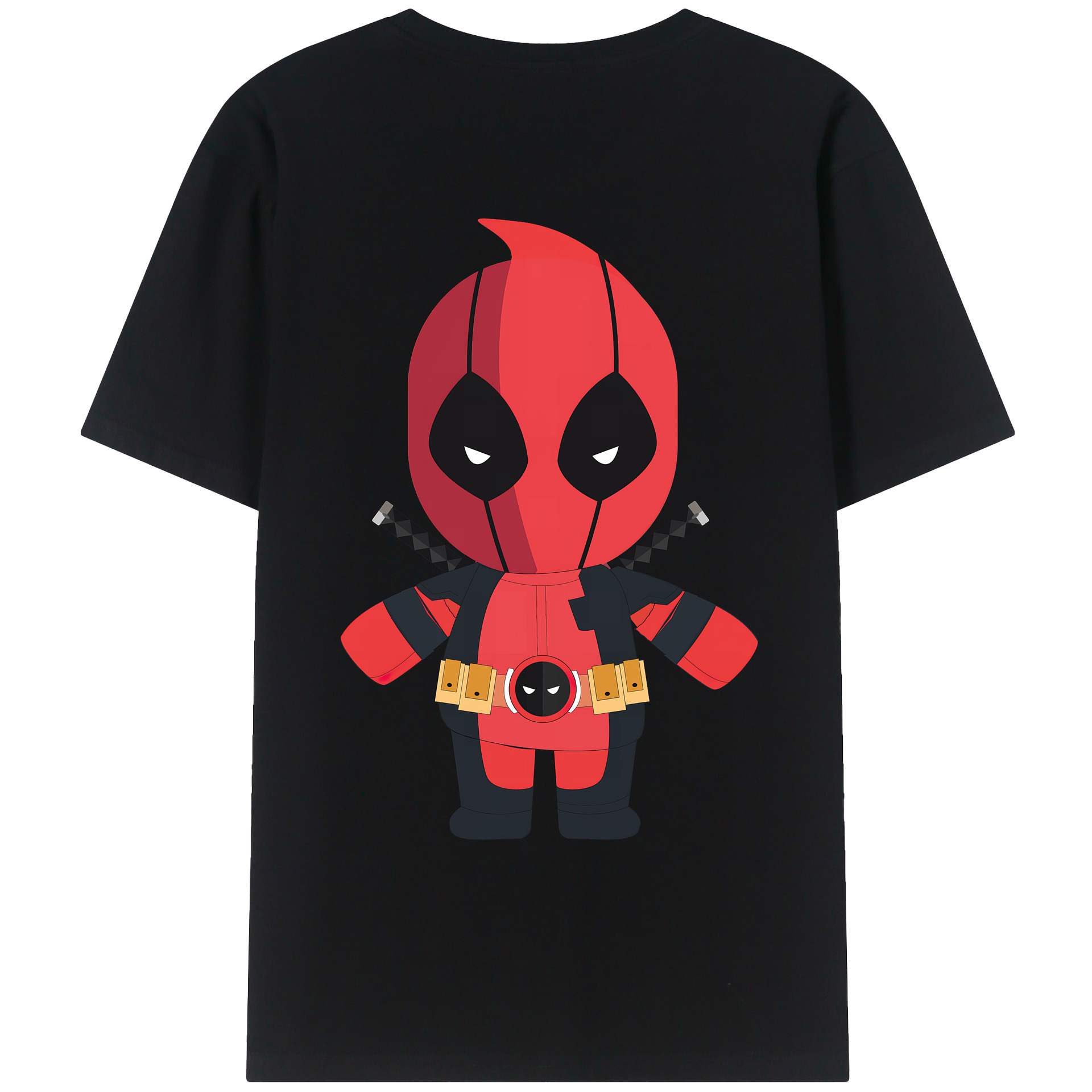 （画像用） Deadpool デッドプール 綿100％ メンズ半袖Tシャツ（バックプリント） 通気性