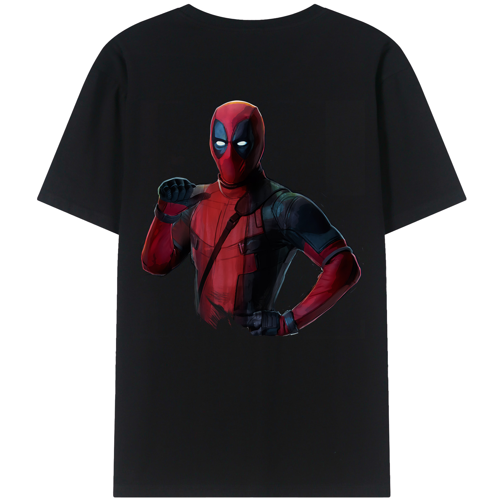 （画像用） Deadpool デッドプール 綿100％ メンズ半袖Tシャツ（バックプリント） 通気性