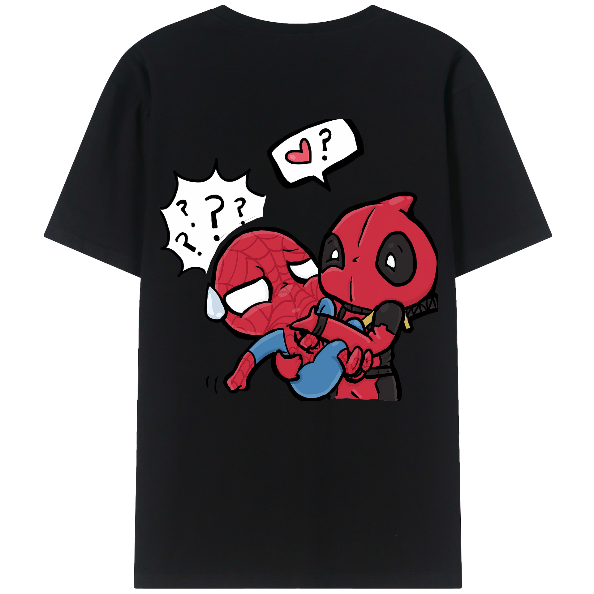 （画像用） Deadpool デッドプール 綿100％ メンズ半袖Tシャツ（バックプリント） 通気性