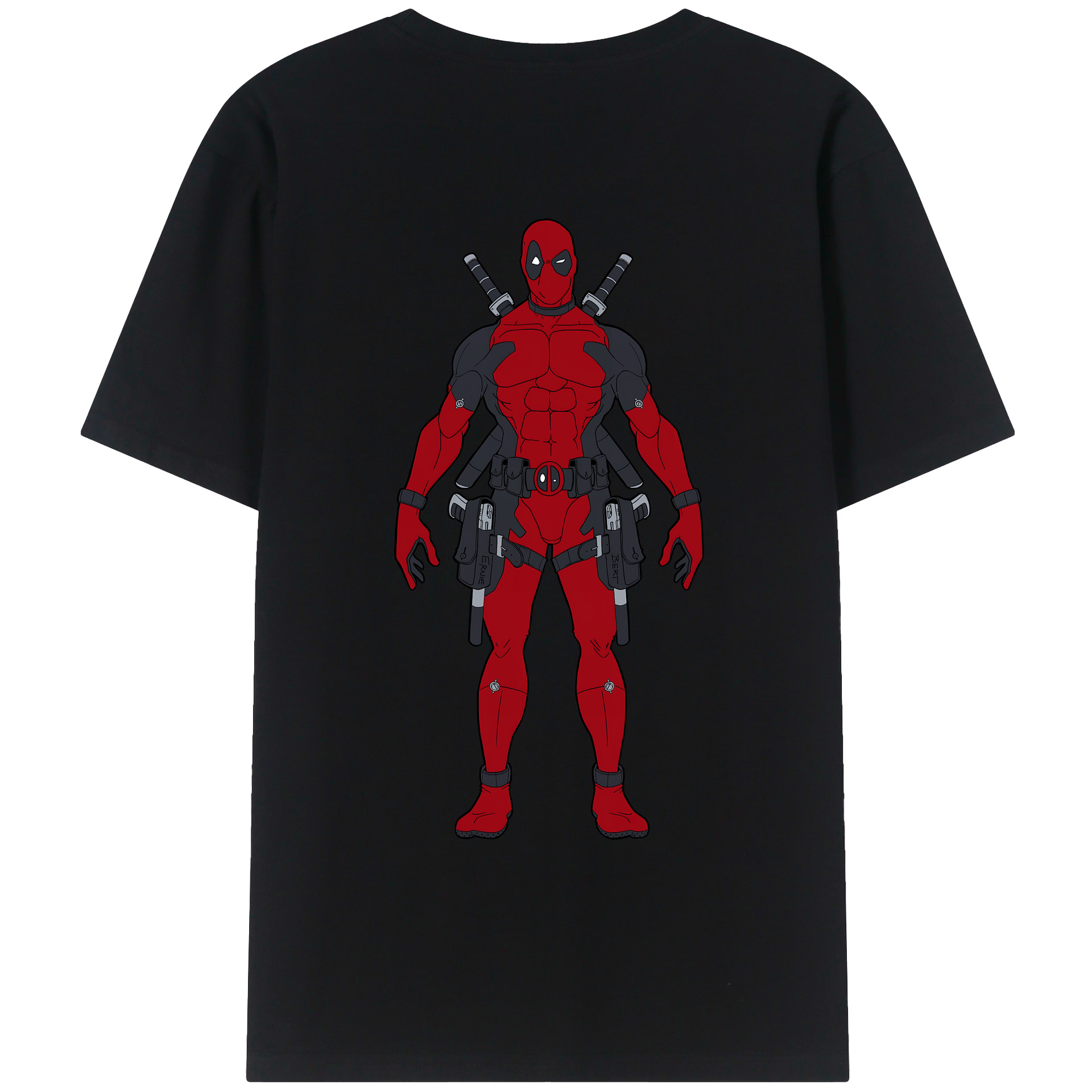 （画像用） Deadpool デッドプール 綿100％ メンズ半袖Tシャツ（バックプリント） 通気性