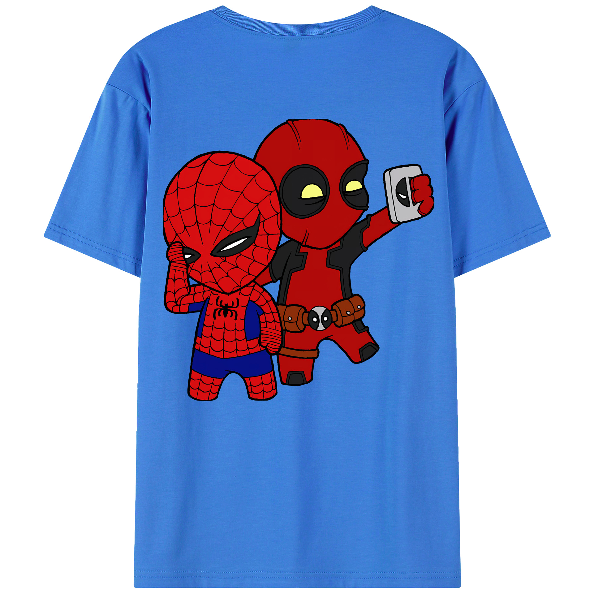 （画像用） Deadpool デッドプール 綿100％ メンズ半袖Tシャツ（バックプリント） 通気性