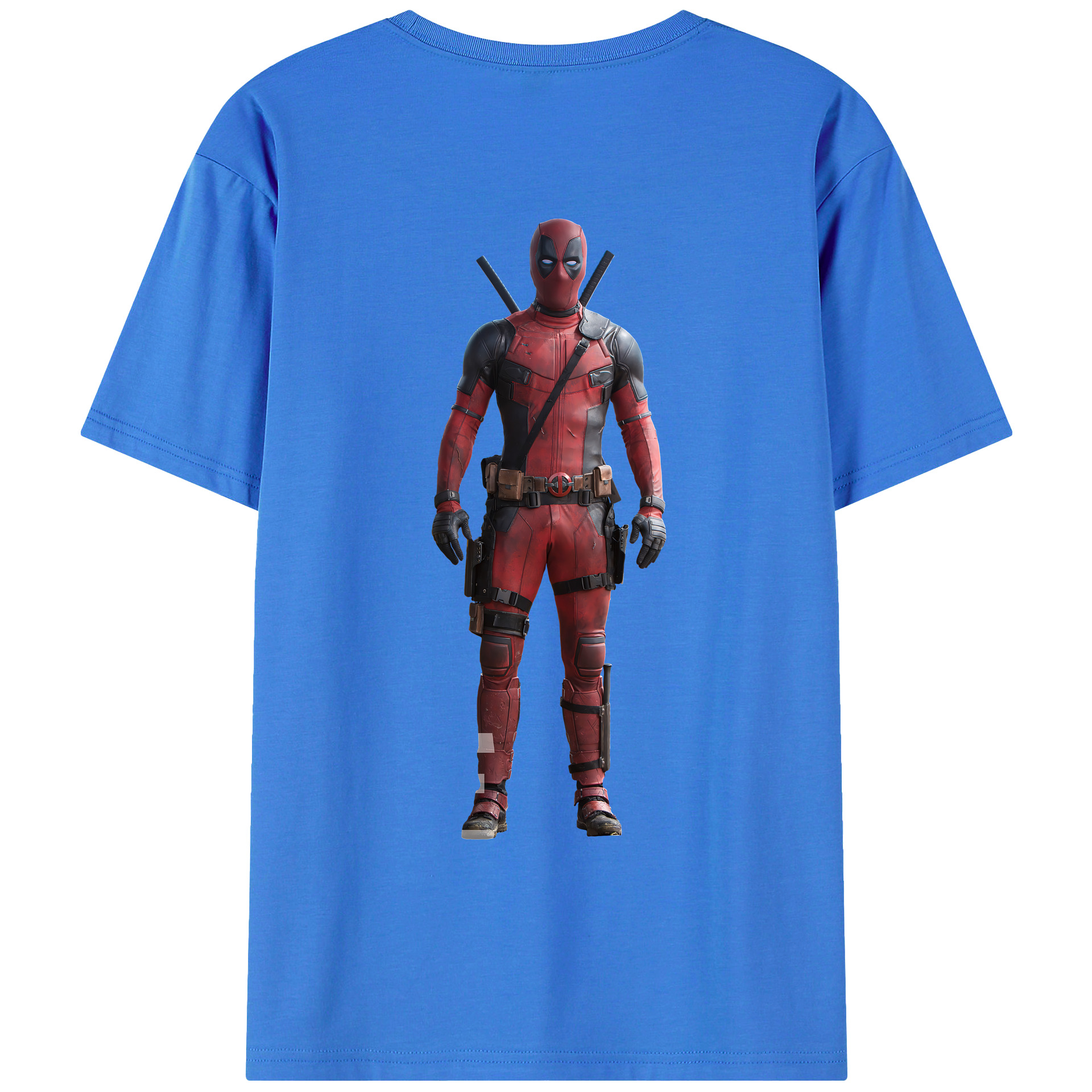 （画像用） Deadpool デッドプール 綿100％ メンズ半袖Tシャツ（バックプリント） 通気性
