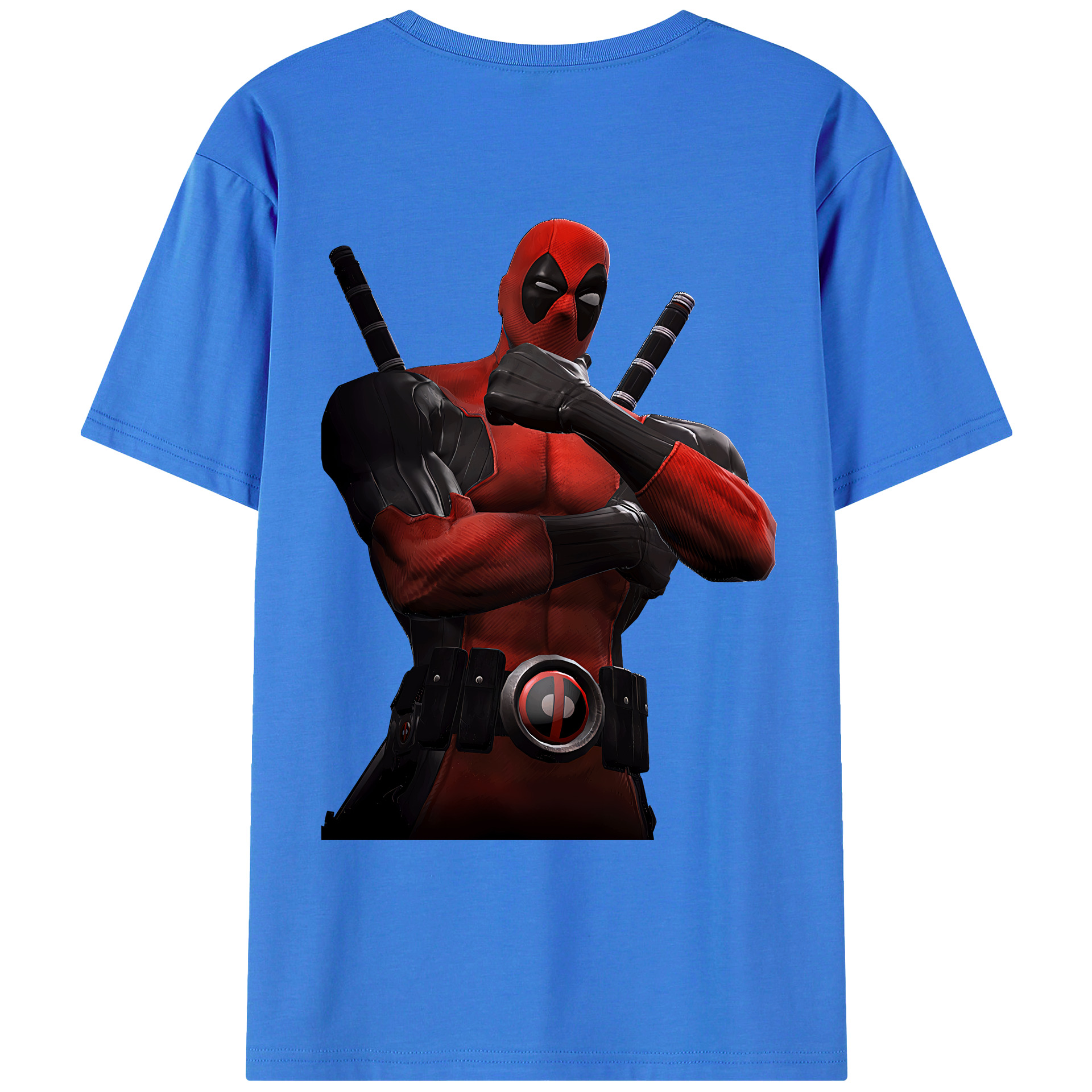 （画像用） Deadpool デッドプール 綿100％ メンズ半袖Tシャツ（バックプリント） 通気性