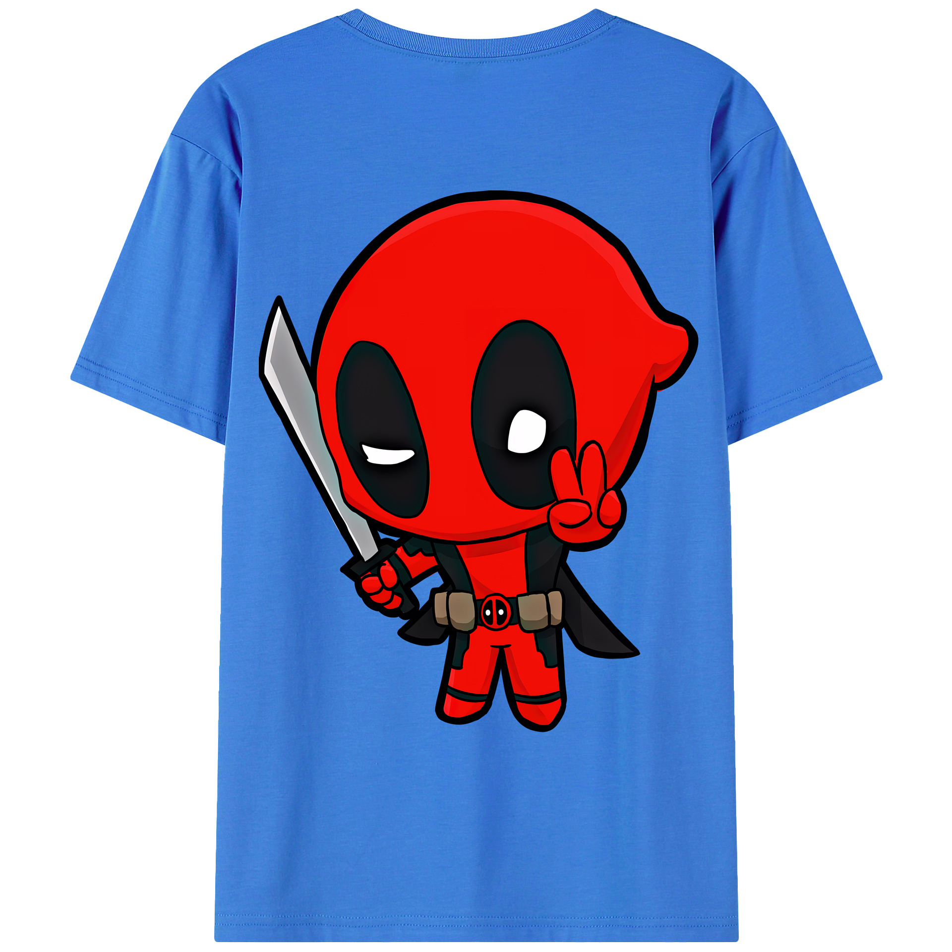 （画像用） Deadpool デッドプール 綿100％ メンズ半袖Tシャツ（バックプリント） 通気性