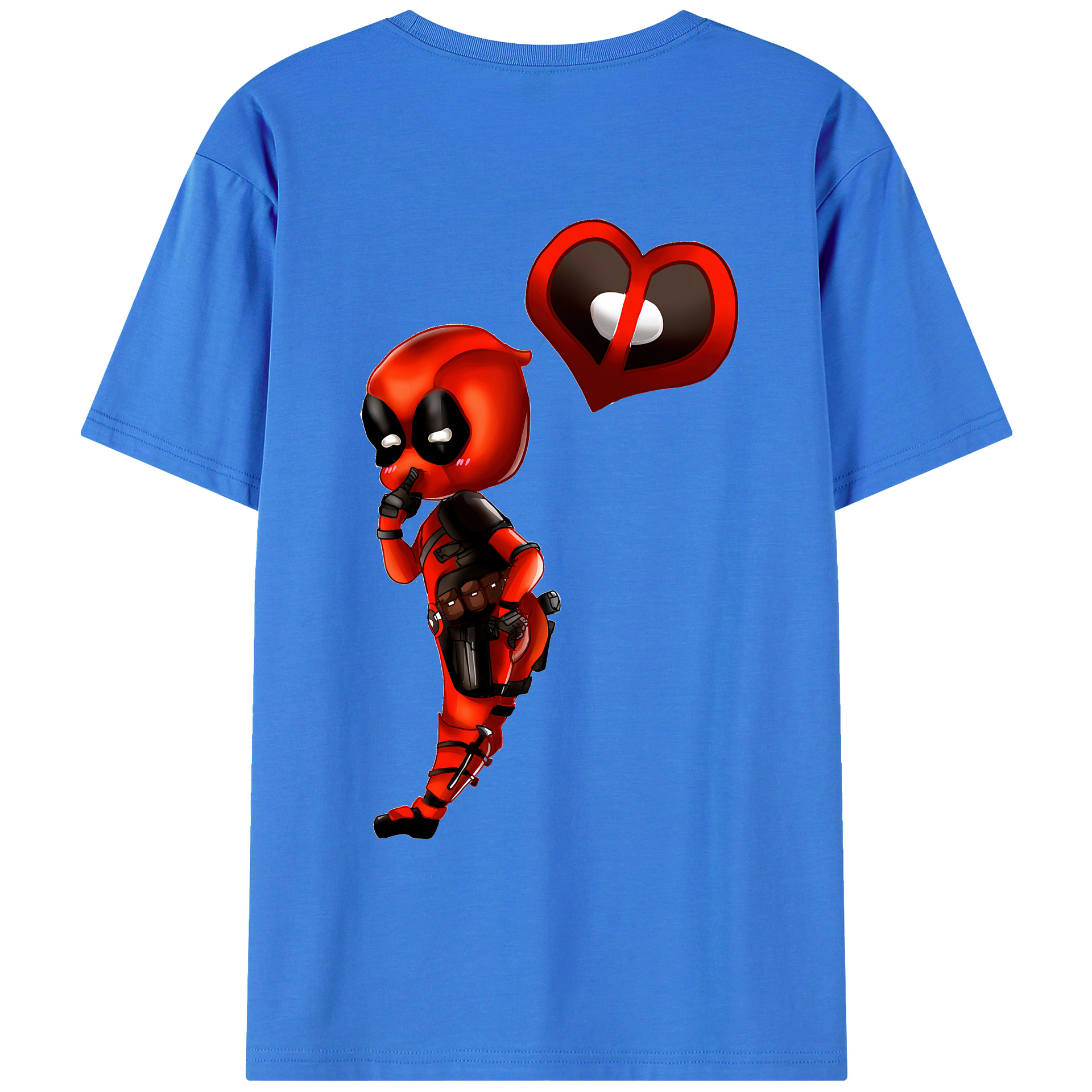 （画像用） Deadpool デッドプール 綿100％ メンズ半袖Tシャツ（バックプリント） 通気性