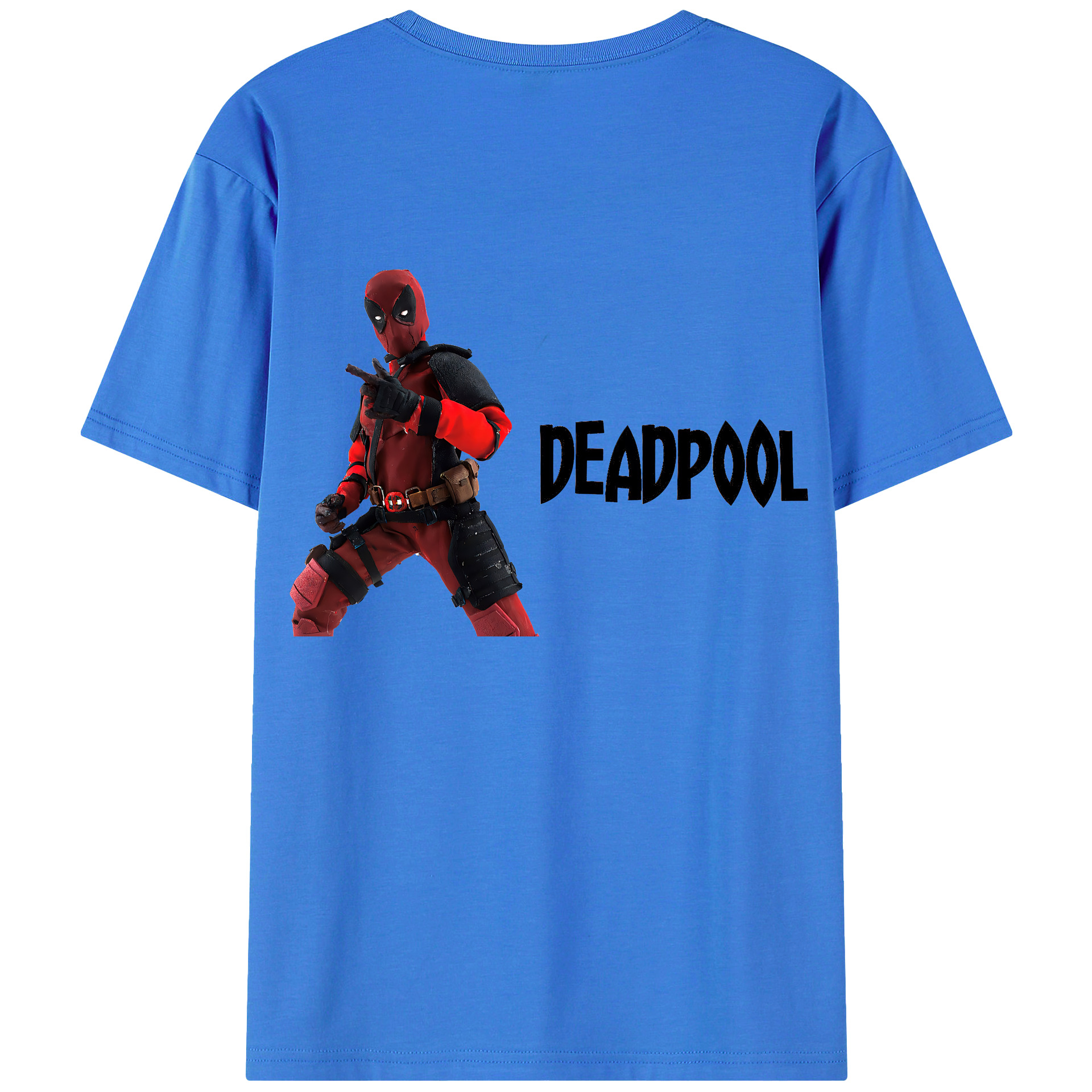 （画像用） Deadpool デッドプール 綿100％ メンズ半袖Tシャツ（バックプリント） 通気性