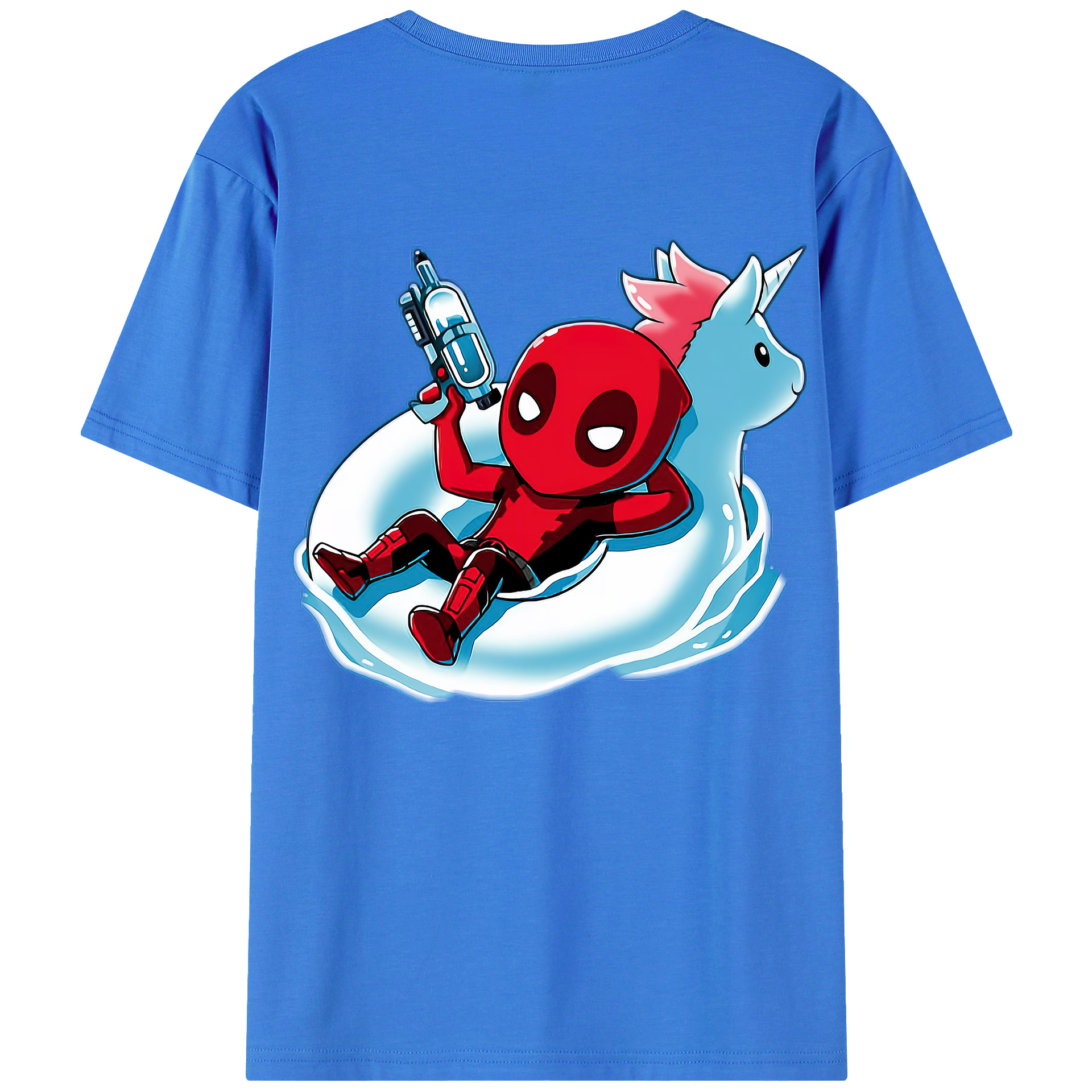 （画像用） Deadpool デッドプール 綿100％ メンズ半袖Tシャツ（バックプリント） 通気性