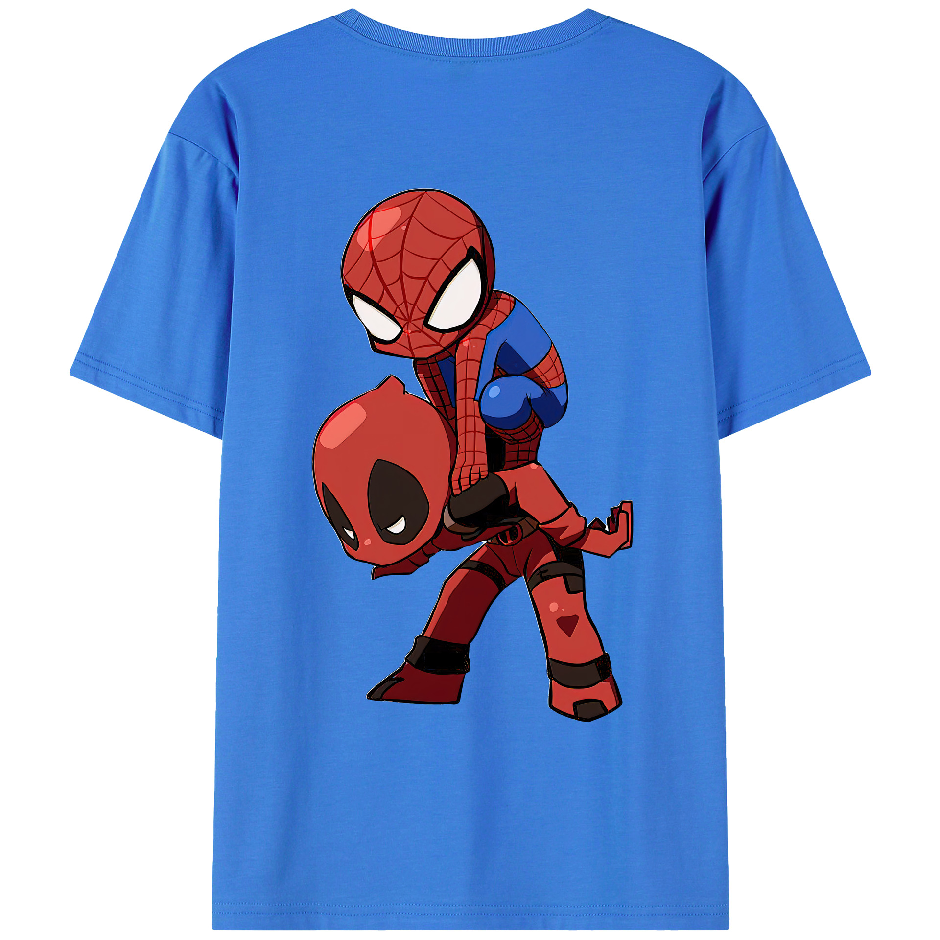 （画像用） Deadpool デッドプール 綿100％ メンズ半袖Tシャツ（バックプリント） 通気性