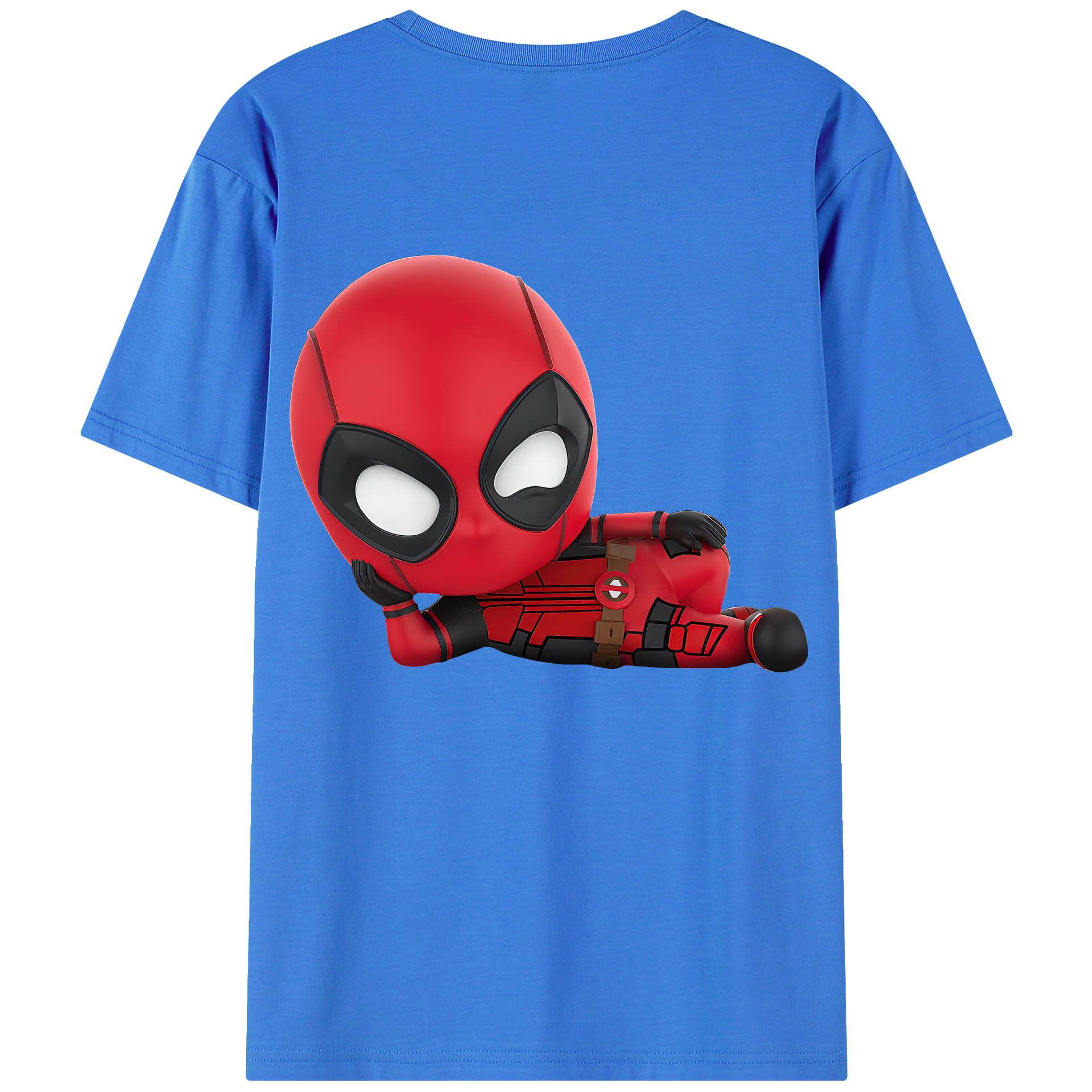 （画像用） Deadpool デッドプール 綿100％ メンズ半袖Tシャツ（バックプリント） 通気性