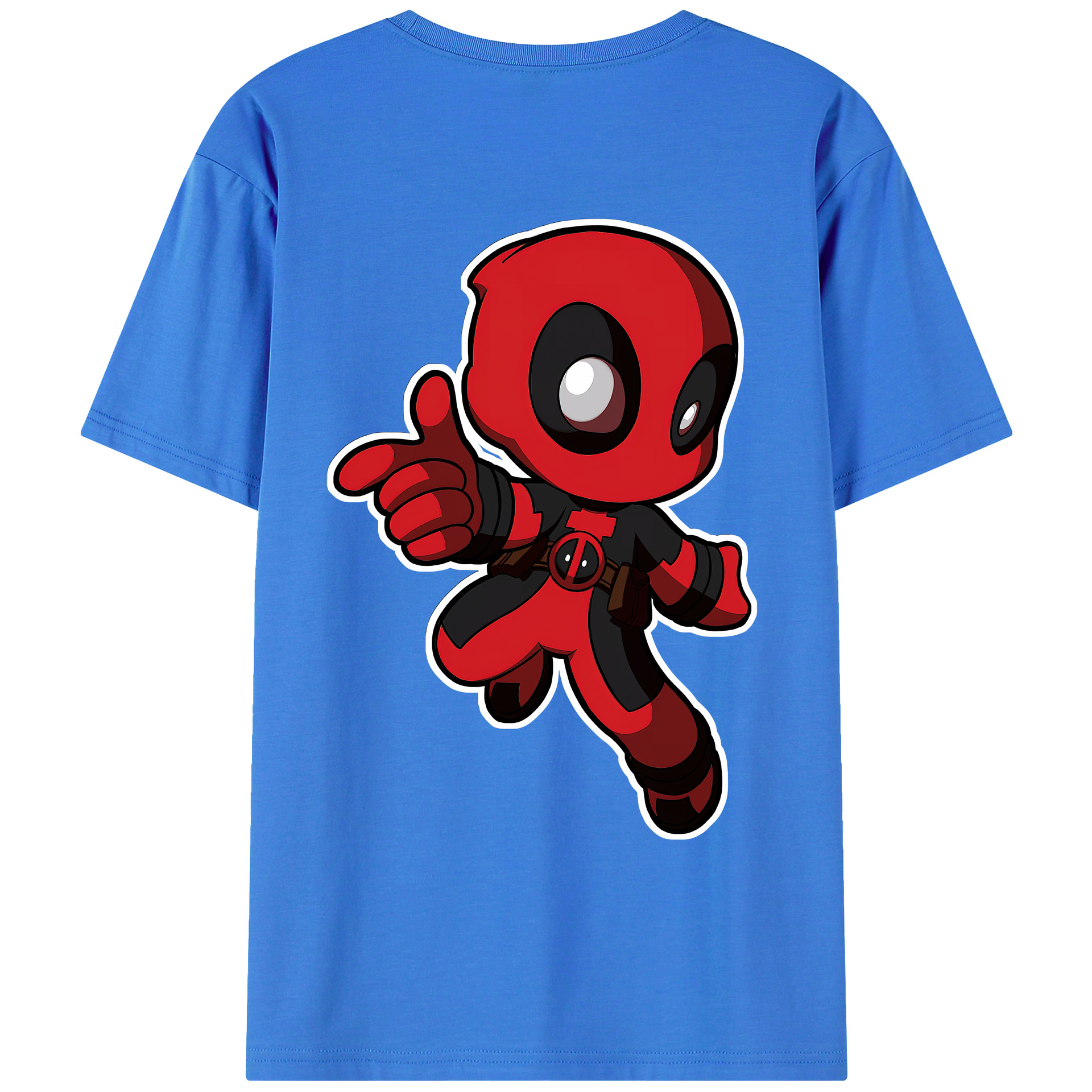 （画像用） Deadpool デッドプール 綿100％ メンズ半袖Tシャツ（バックプリント） 通気性