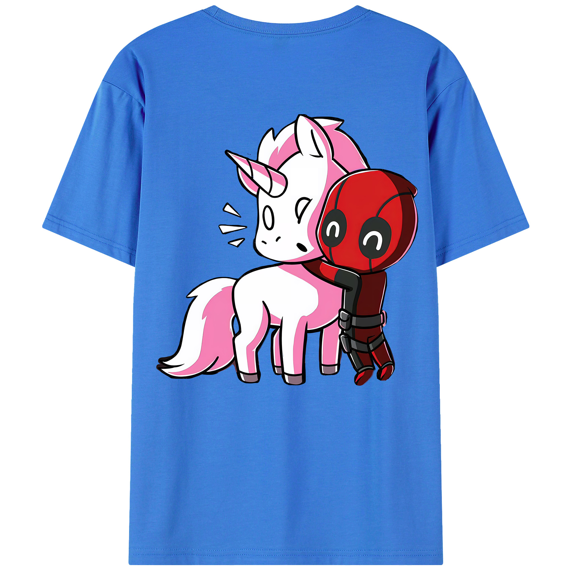 （画像用） Deadpool デッドプール 綿100％ メンズ半袖Tシャツ（バックプリント） 通気性