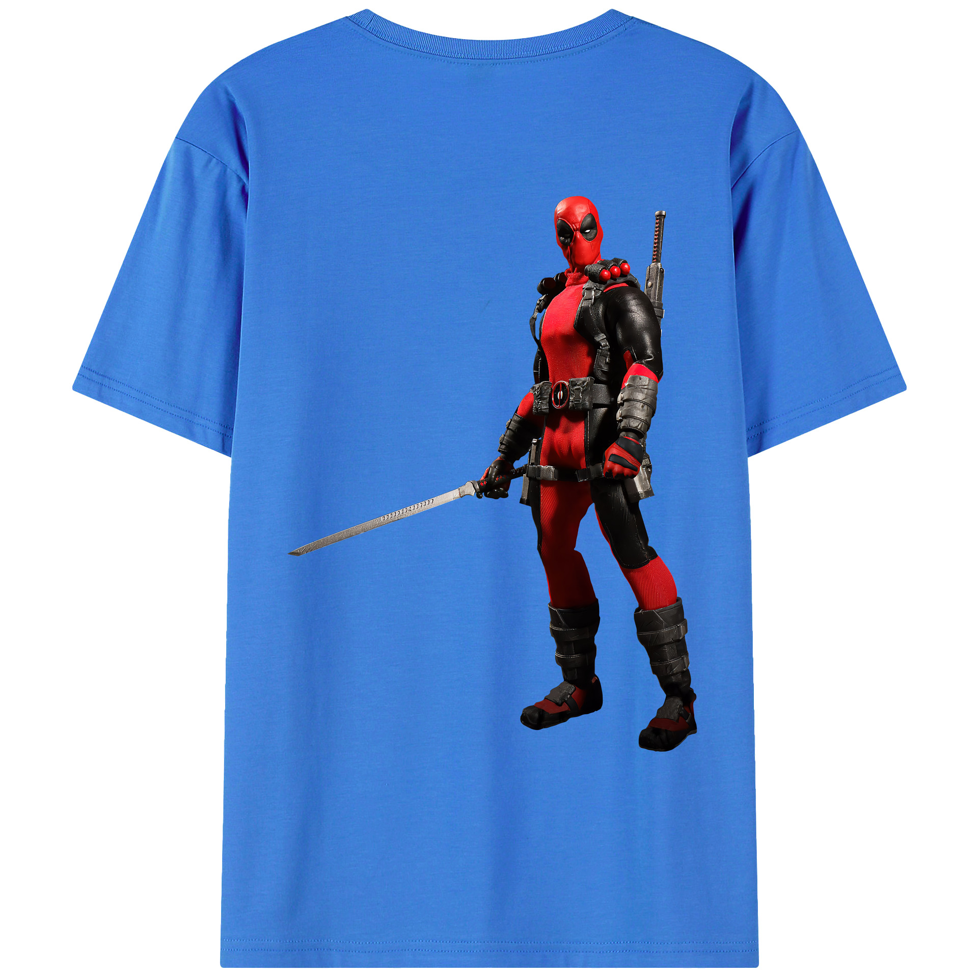 （画像用） Deadpool デッドプール 綿100％ メンズ半袖Tシャツ（バックプリント） 通気性