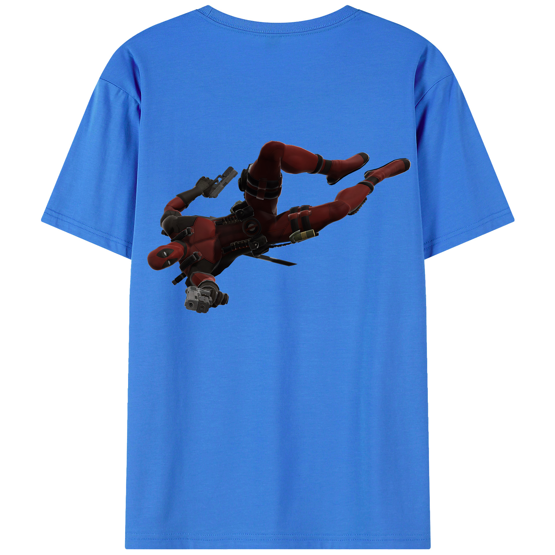 （画像用） Deadpool デッドプール 綿100％ メンズ半袖Tシャツ（バックプリント） 通気性