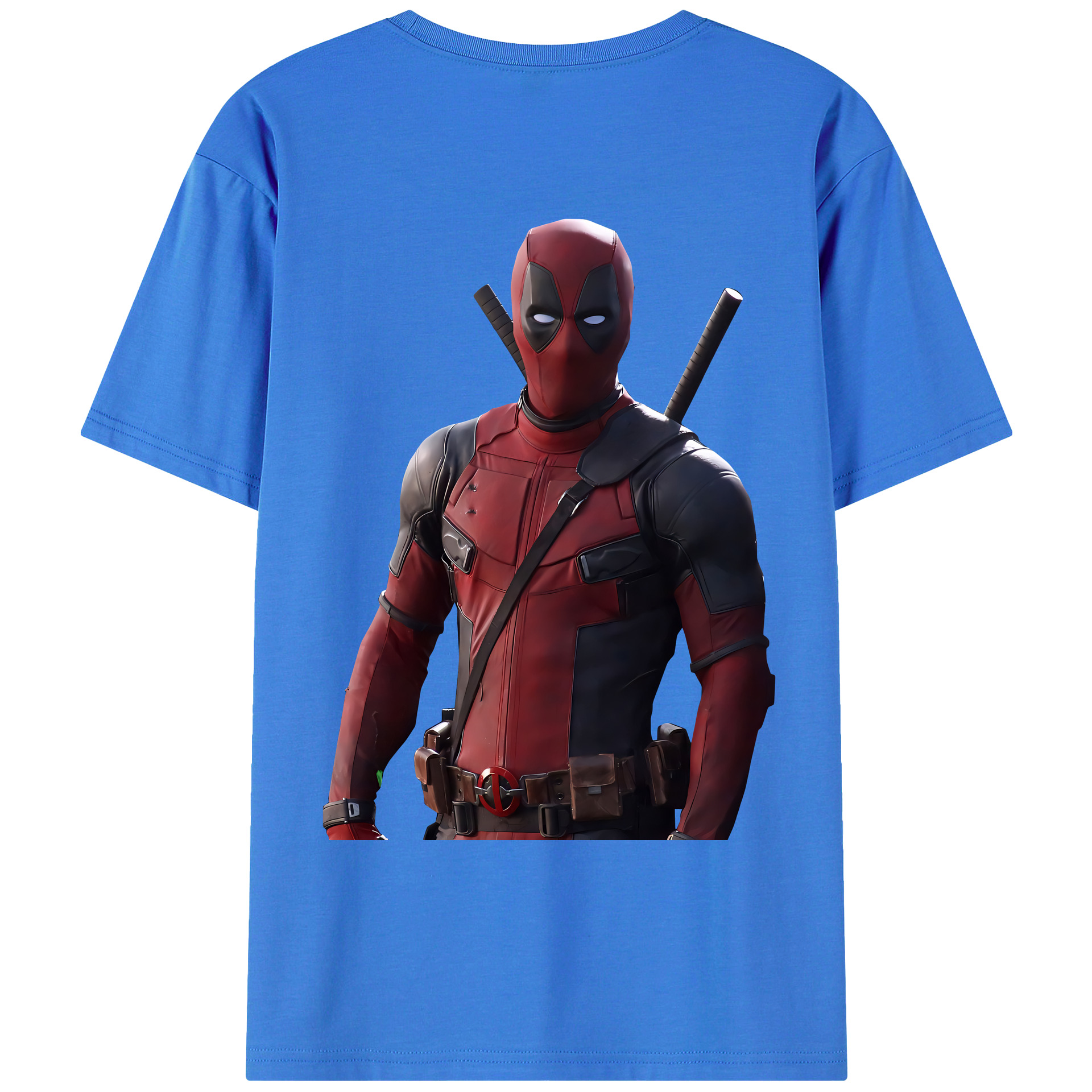 （画像用） Deadpool デッドプール 綿100％ メンズ半袖Tシャツ（バックプリント） 通気性