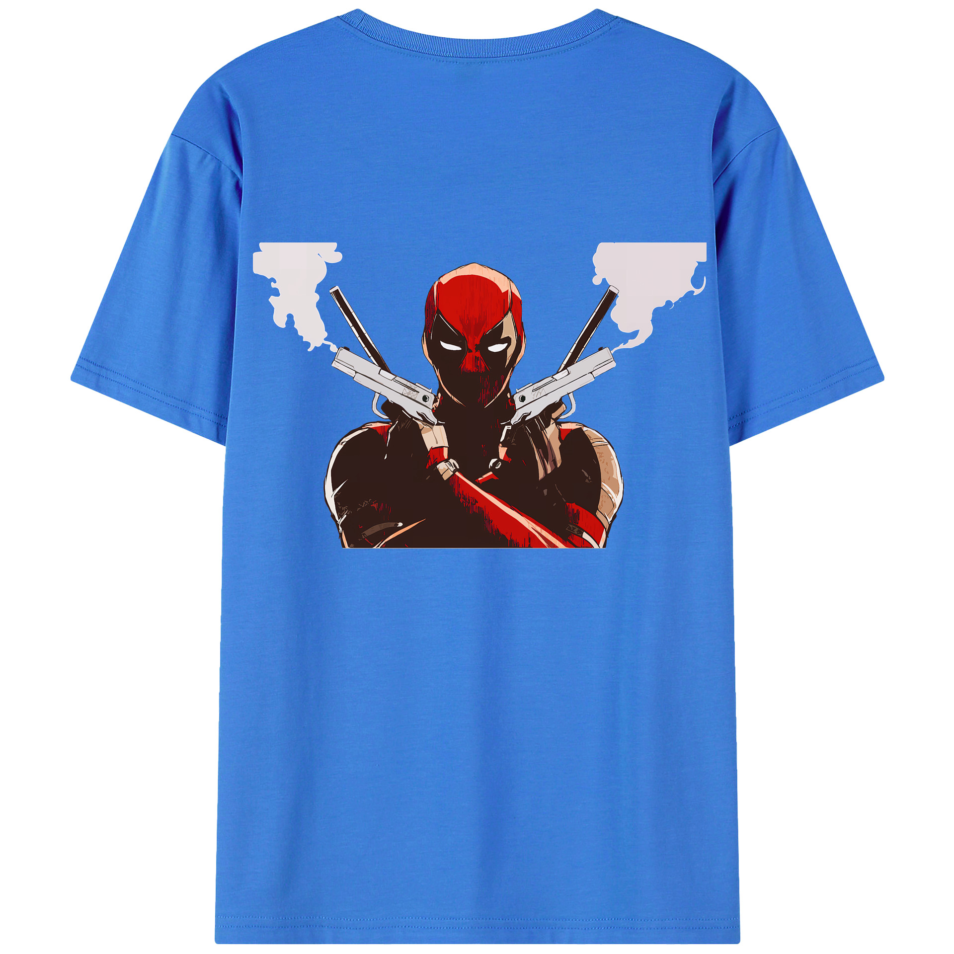 （画像用） Deadpool デッドプール 綿100％ メンズ半袖Tシャツ（バックプリント） 通気性