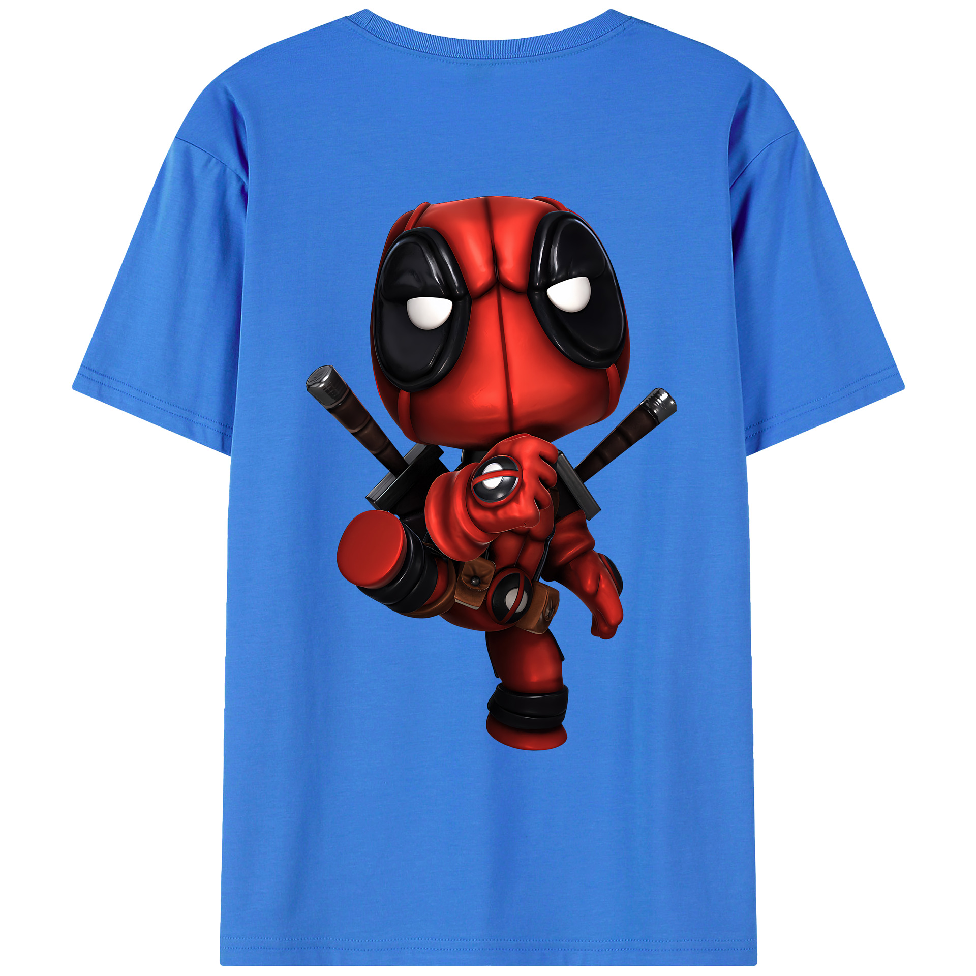 （画像用） Deadpool デッドプール 綿100％ メンズ半袖Tシャツ（バックプリント） 通気性